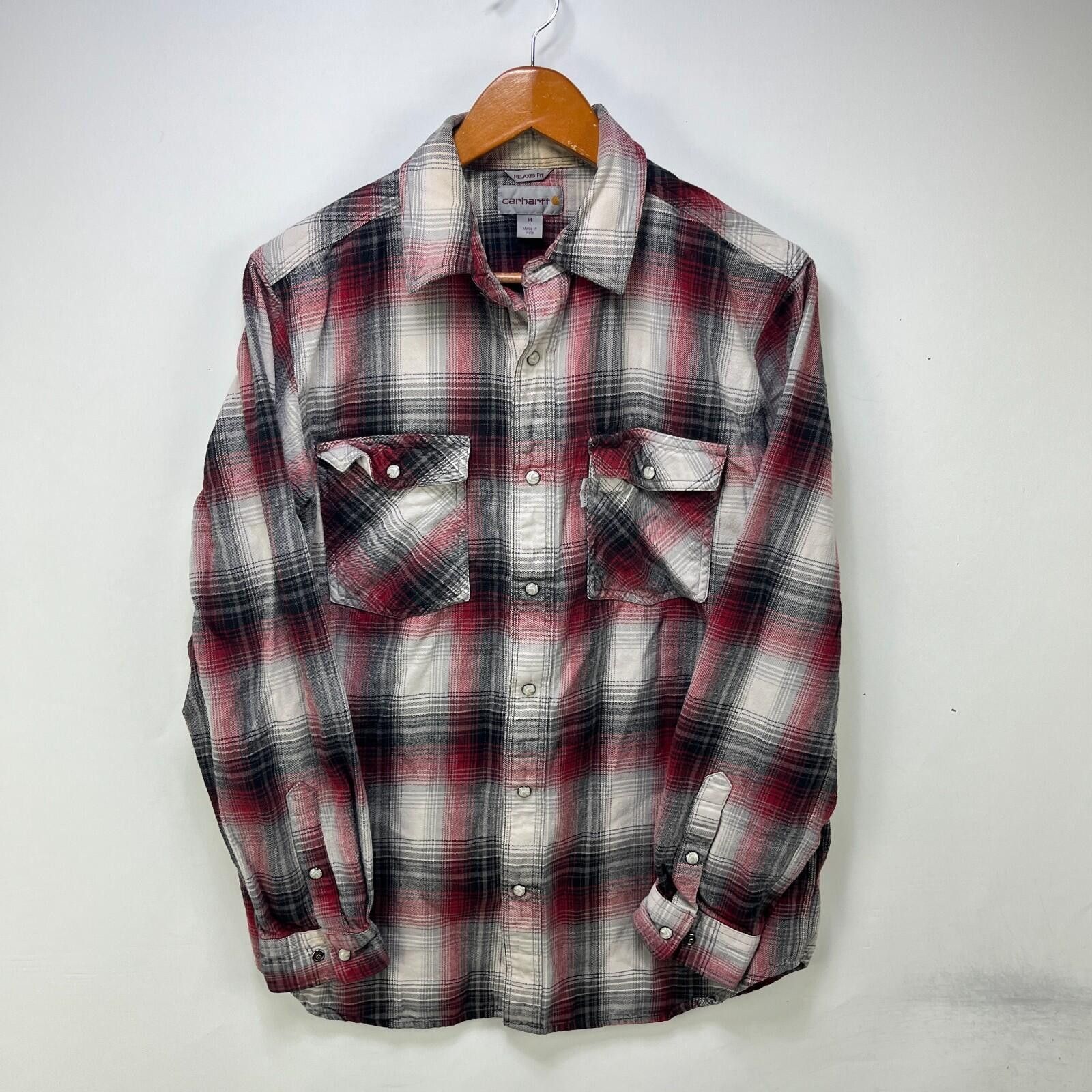 Carhartt Vintage Carhartt Plaid Pearl Snap Button Up Shirt Medium Size US M / EU 48-50 / 2 - 1 Thumbnail