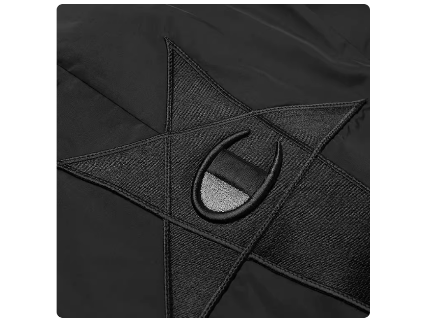 Rick Owens X Champion men's black embroidered joggers