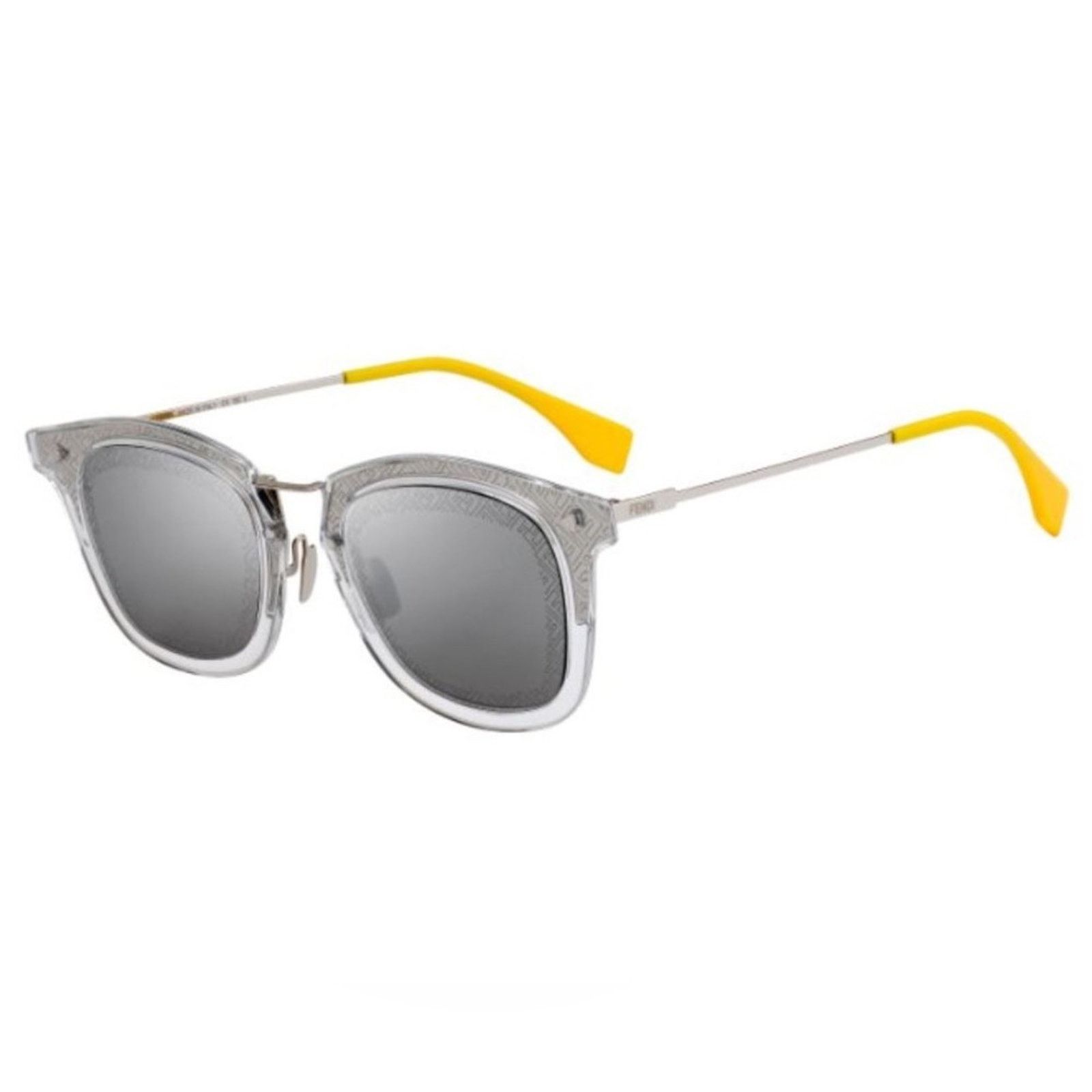 Fendi FENDI Silver Yellow Grey Mirror Lens $595 Sunglasses Case Size ONE SIZE - 1 Thumbnail