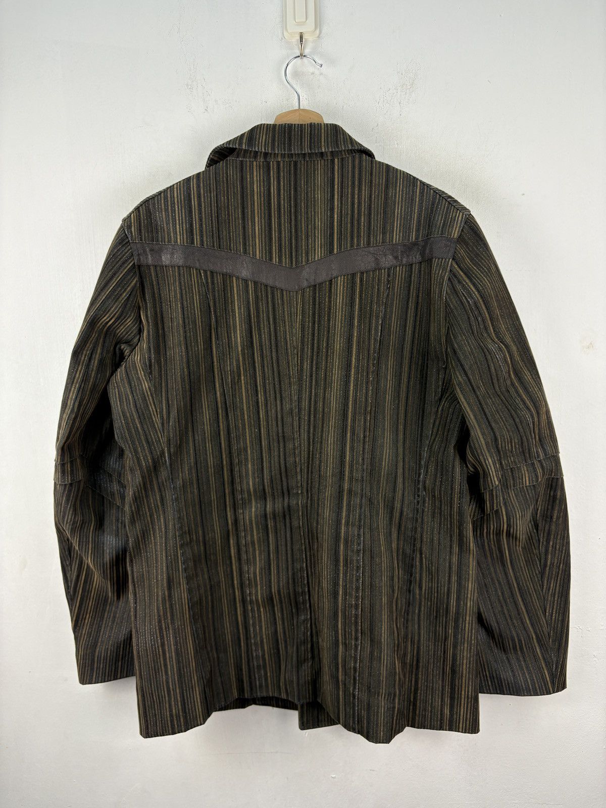 Vintage Vintage Buona Fortun Corduroy Blazer Jacket Striped Leather Size US L / EU 52-54 / 3 - 3 Thumbnail