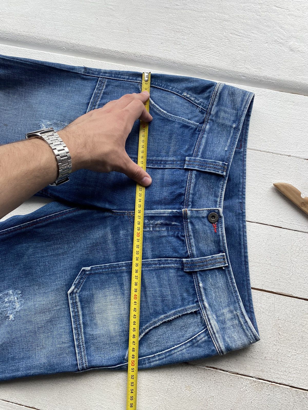 Diesel × Vintage 🔥Diesel Distressed Dirty Flared Bootcut Bell Blue Jeans y2k Size 32" / US 10 / IT 46 - 12 Thumbnail