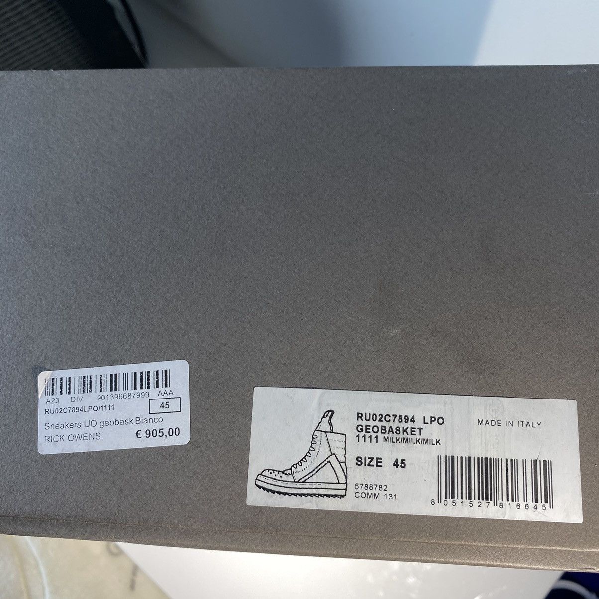 Rick Owens Off-White Porterville Geobaskets (Triple Milk) Size US 12 / EU 45 - 9 Thumbnail