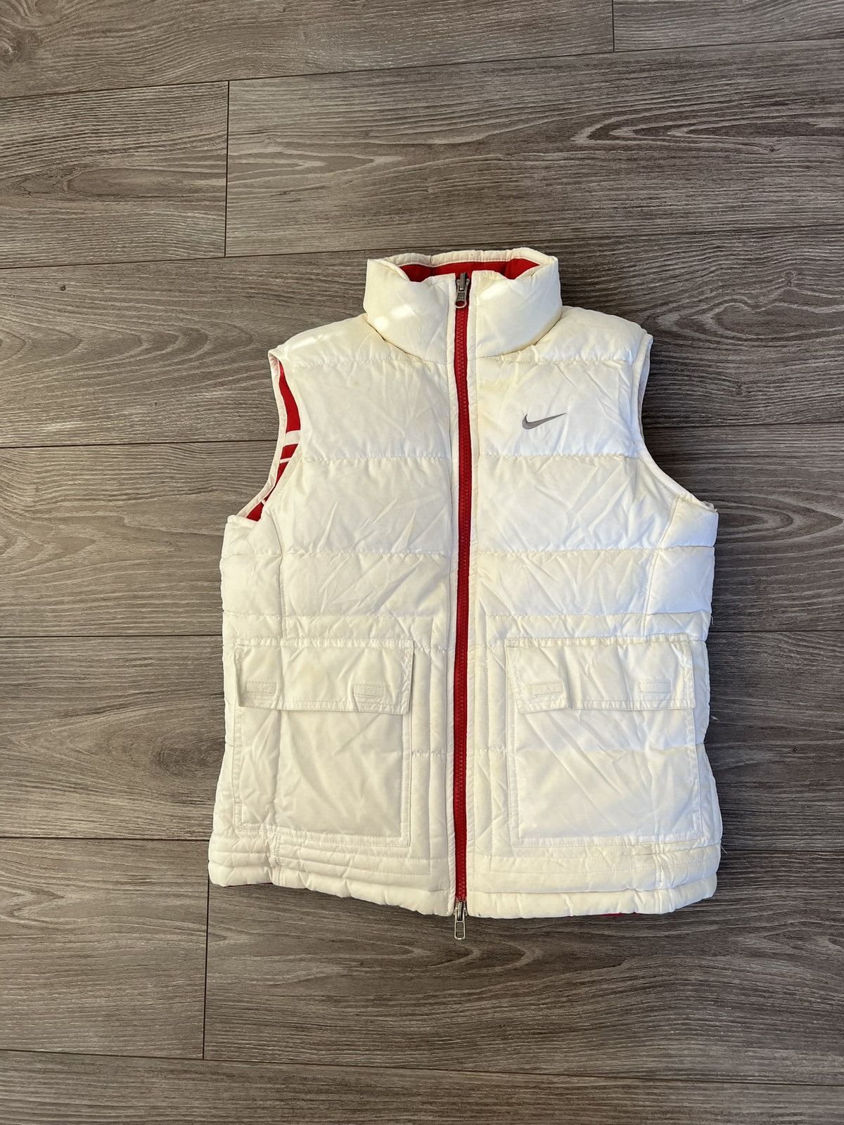 Nike × Vintage ‼️Vintage Knit Swoosh Logo Puffer Reversible Vest‼️ Size S / US 4 / IT 40 - 5 Thumbnail