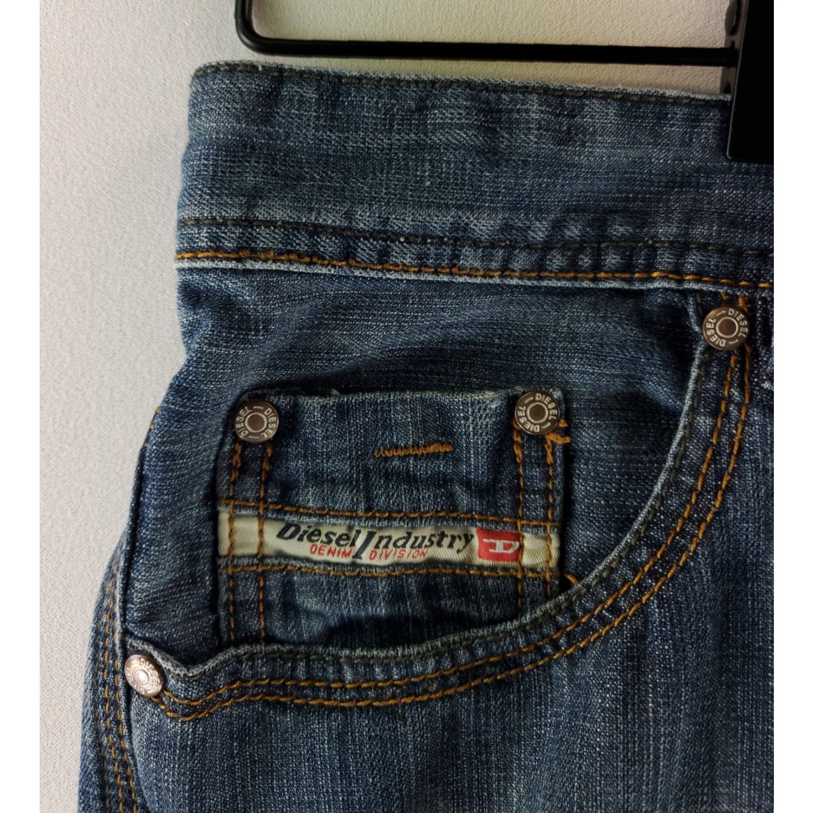 Diesel Diesel Jeans Murran Loose Straight Mens 35 Blue 34 (35x33 Actual) Industry Blue Jeans 34 35x33 Regular Mens Size US 35 - 2 Thumbnail