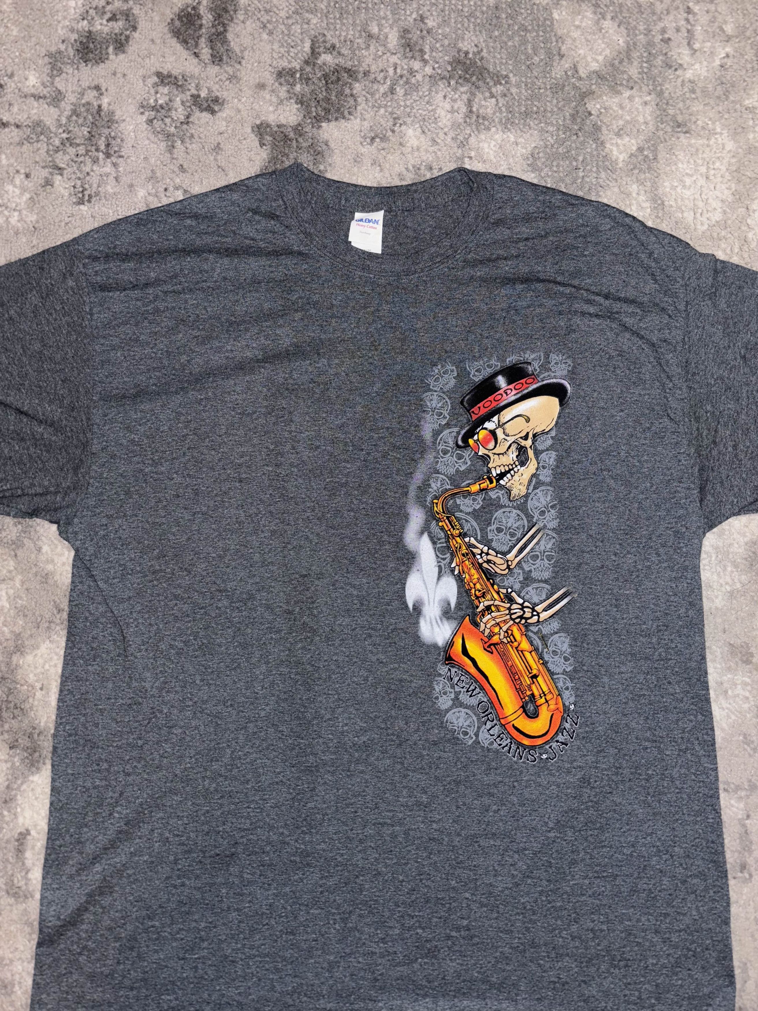 Vintage Y2K New Orleans Jazz Voodoo Skull Shirt Size US XL / EU 56 / 4 - 2 Thumbnail