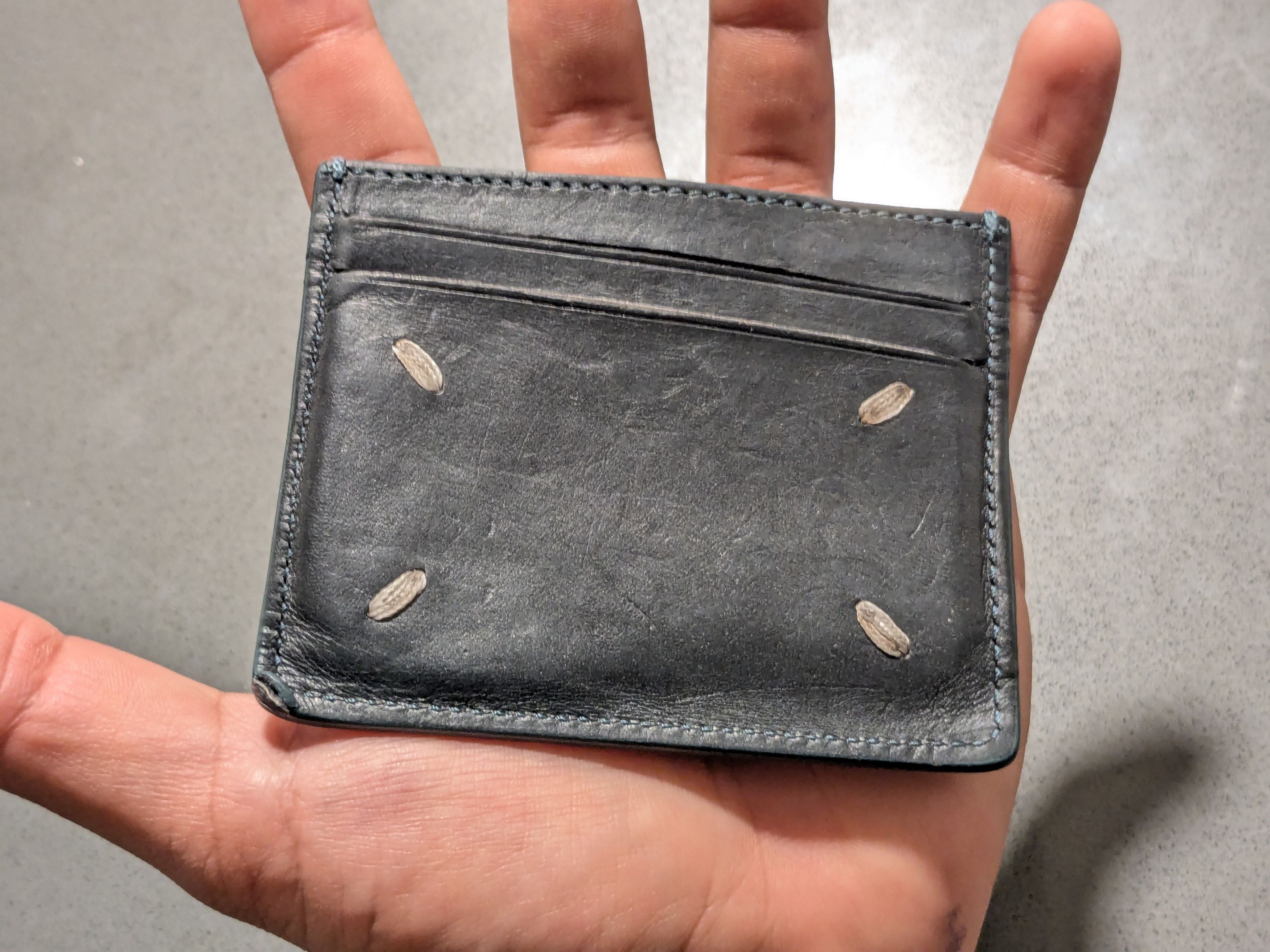 Maison Margiela Maison Margiela Cardholder Wallet Black Green Leather Slim Size ONE SIZE - 12 Thumbnail