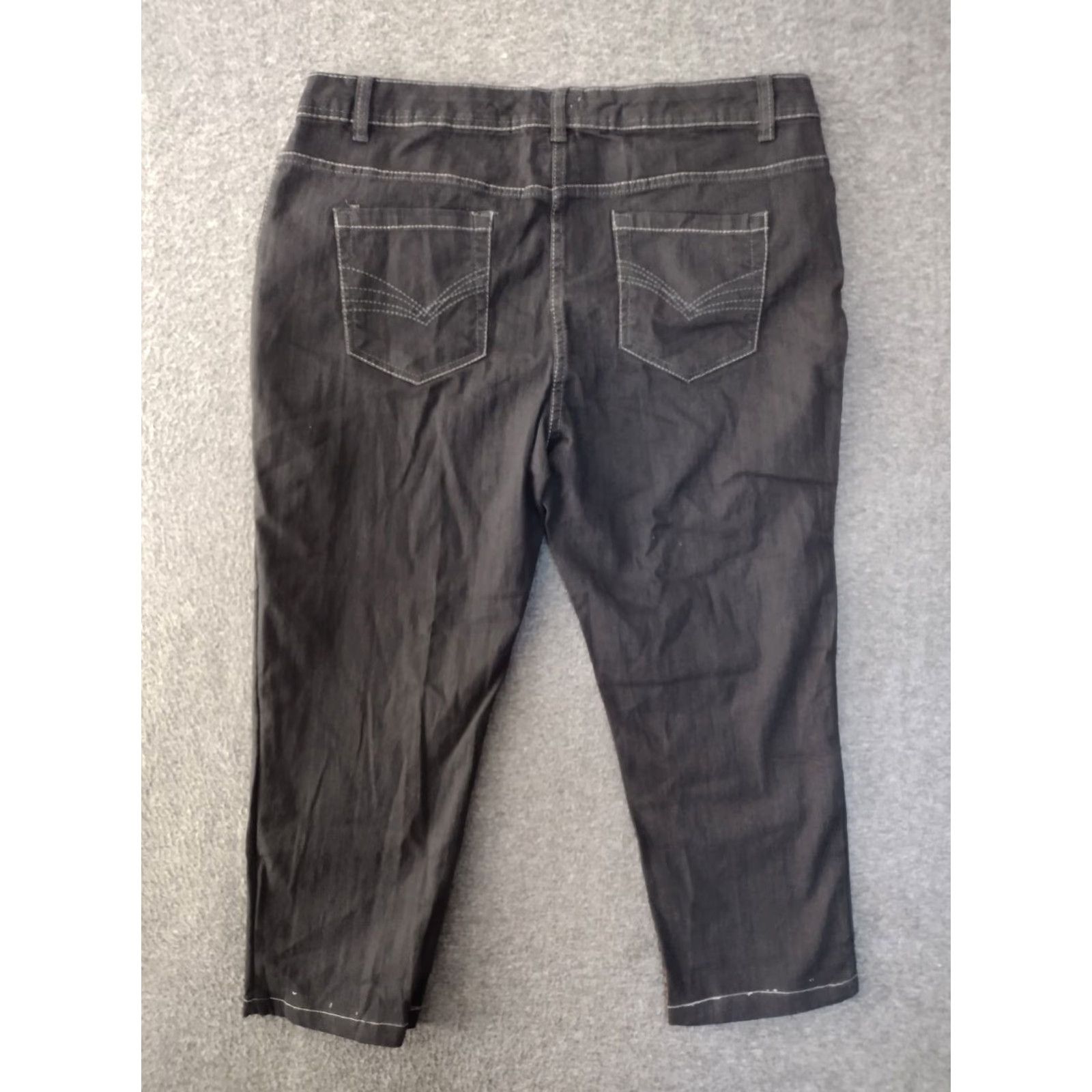 Vintage F&F Jeans Women’s 16 Black Dark Wash Mid Rise Skinny Capri Jeans Size 38" / US 16 / IT 52 - 2 Thumbnail