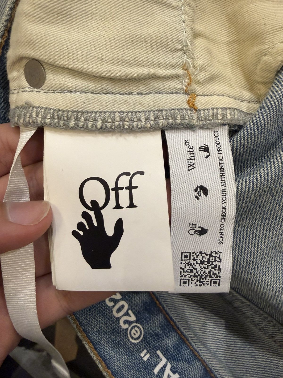 Off-White Off-White “Personal 2020” Blue Denim Jeans Size US 32 / EU 48 - 4 Thumbnail