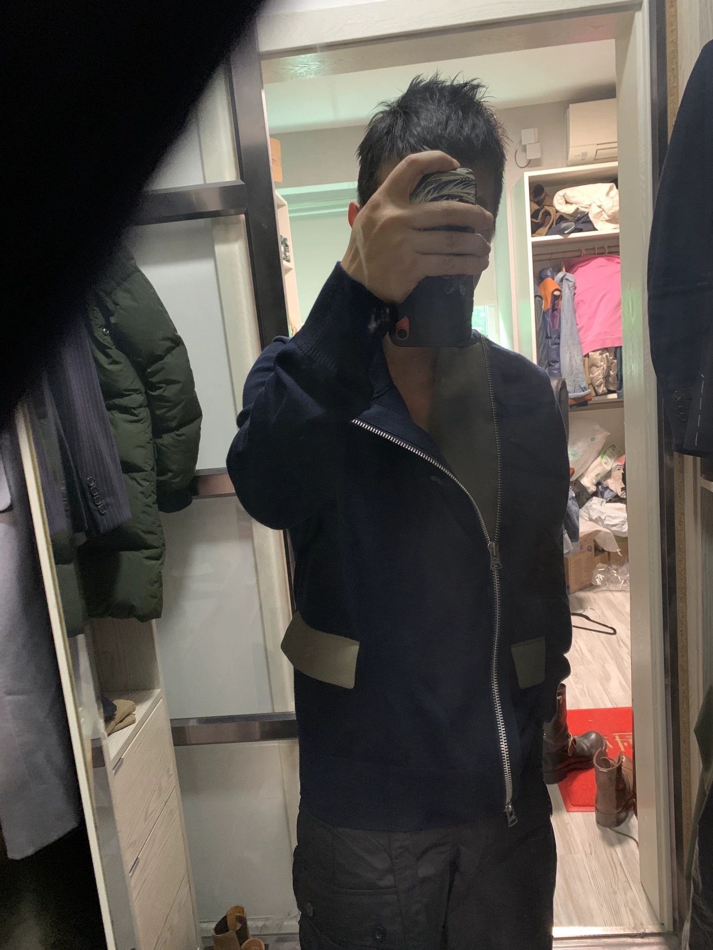 Sacai Blue Zip-Front Bomber Jacket with Contrast Pockets - M Size US M / EU 48-50 / 2 - 1 Thumbnail