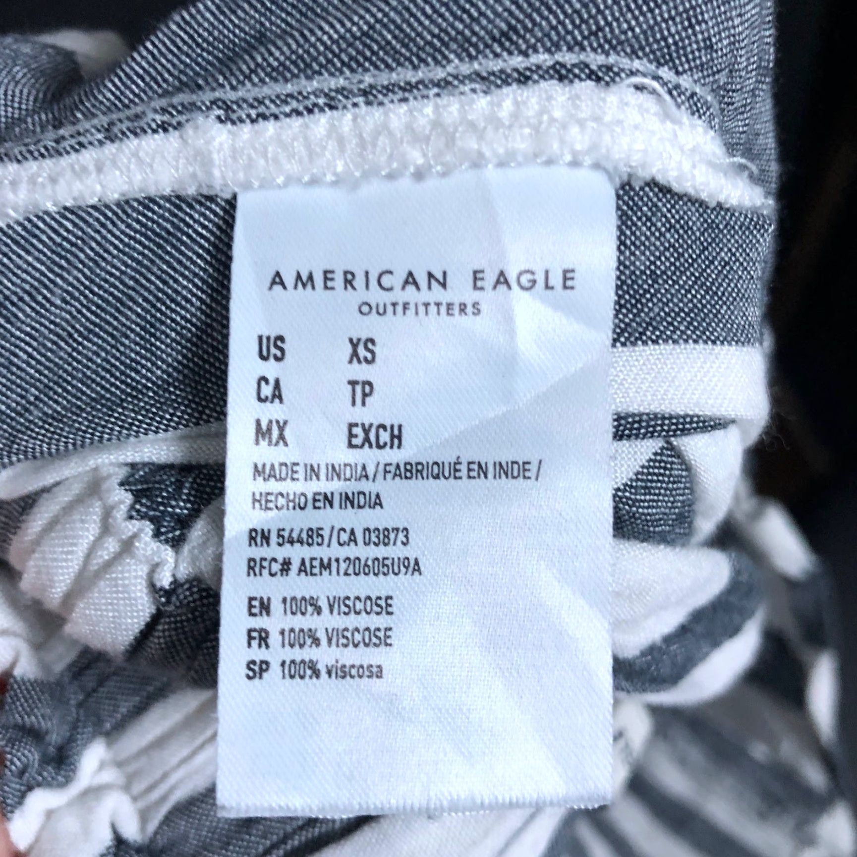 Vintage VINTAGE American Eagle Womens Pants White Blue Stripe Pull On Elastic Waist XS Size 26" / US 2 / IT 38 - 5 Thumbnail