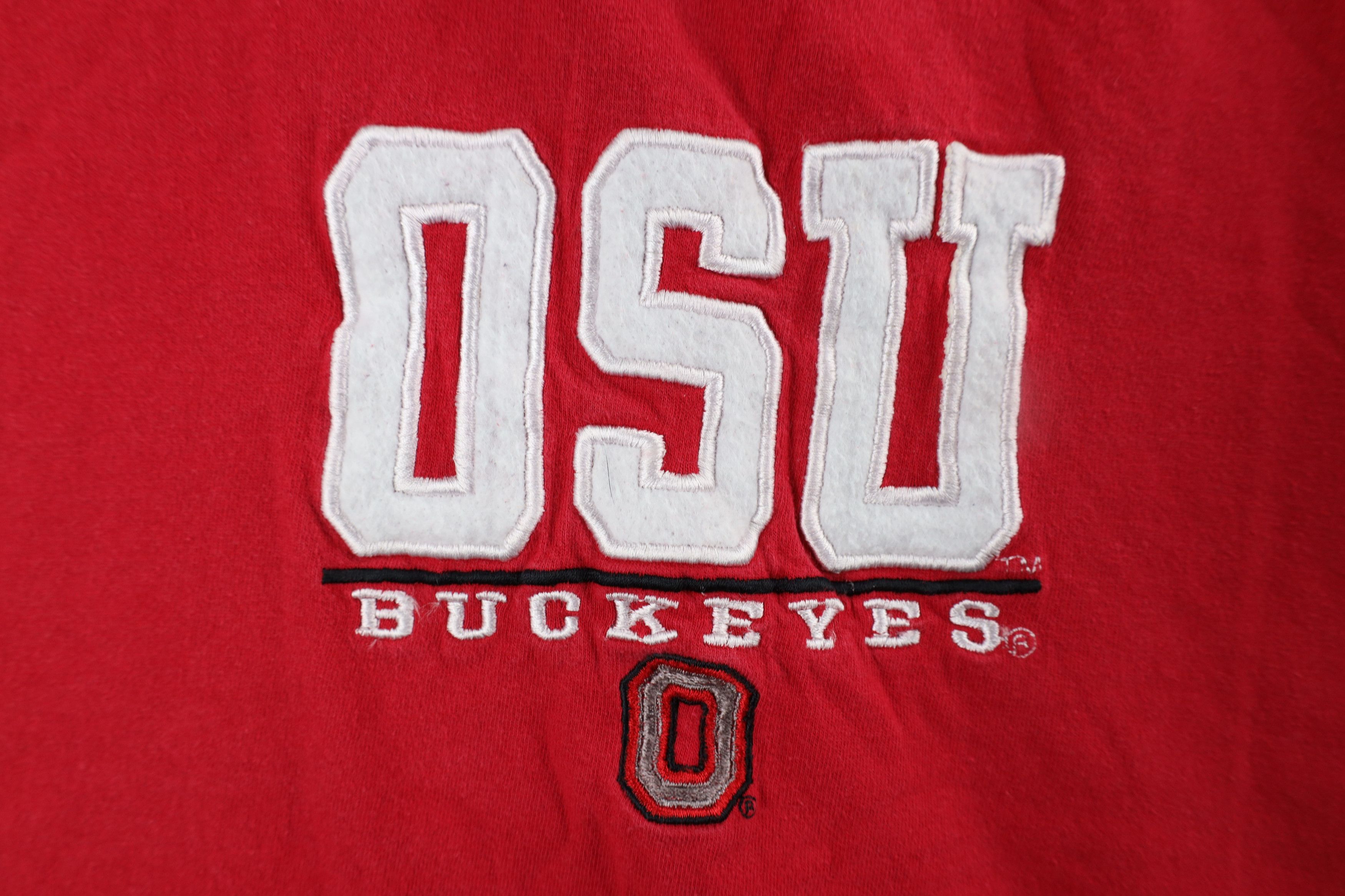 Vintage Vintage 90s Spell Ohio State University Football T-Shirt Red Size US XL / EU 56 / 4 - 4 Thumbnail