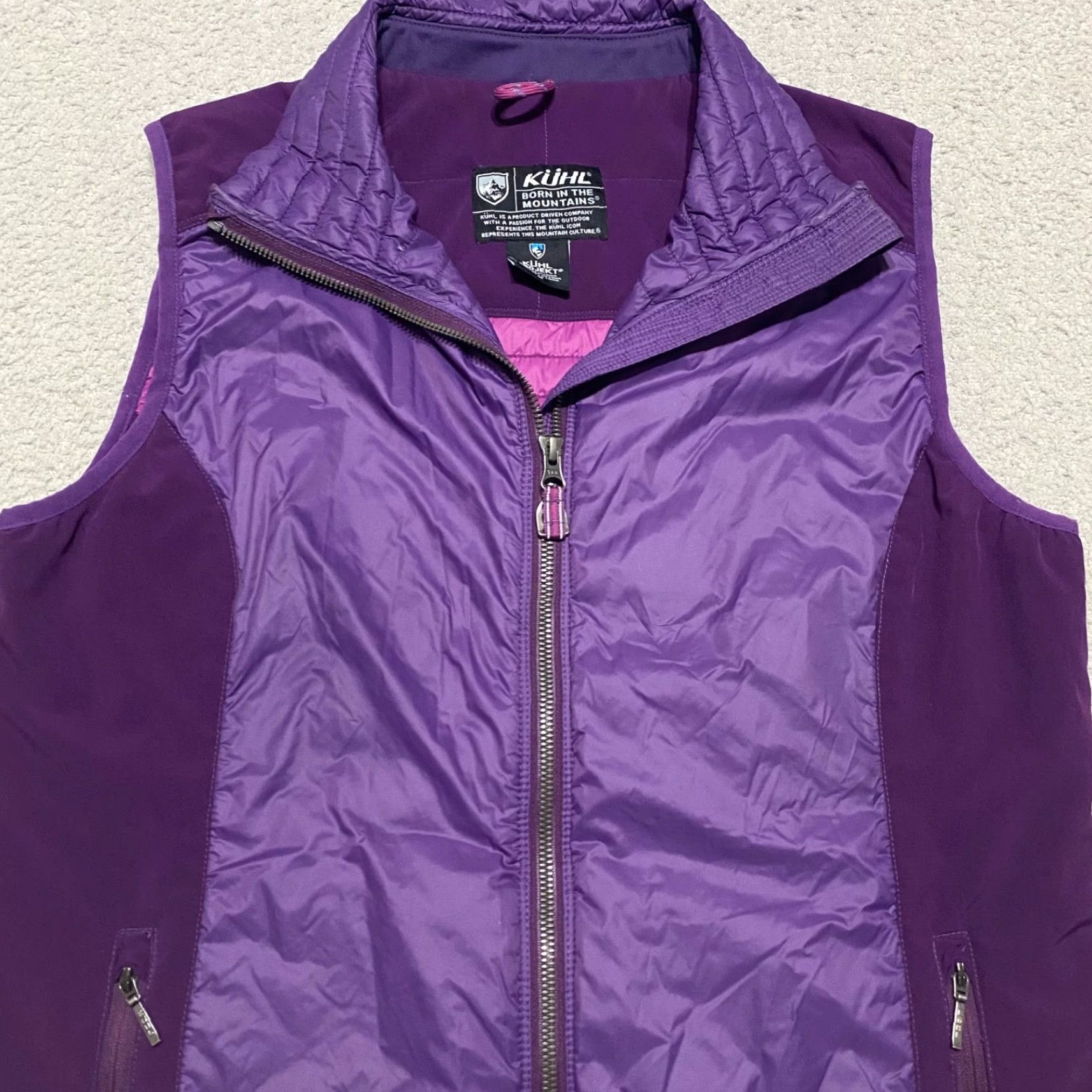 Vintage Kuhl Vest Womens Medium Purple Quilted Full Zip Pockets Bodywarmer Insulated Winter Fall Casual Mid-Length Size M / US 6-8 / IT 42-44 - 4 Thumbnail
