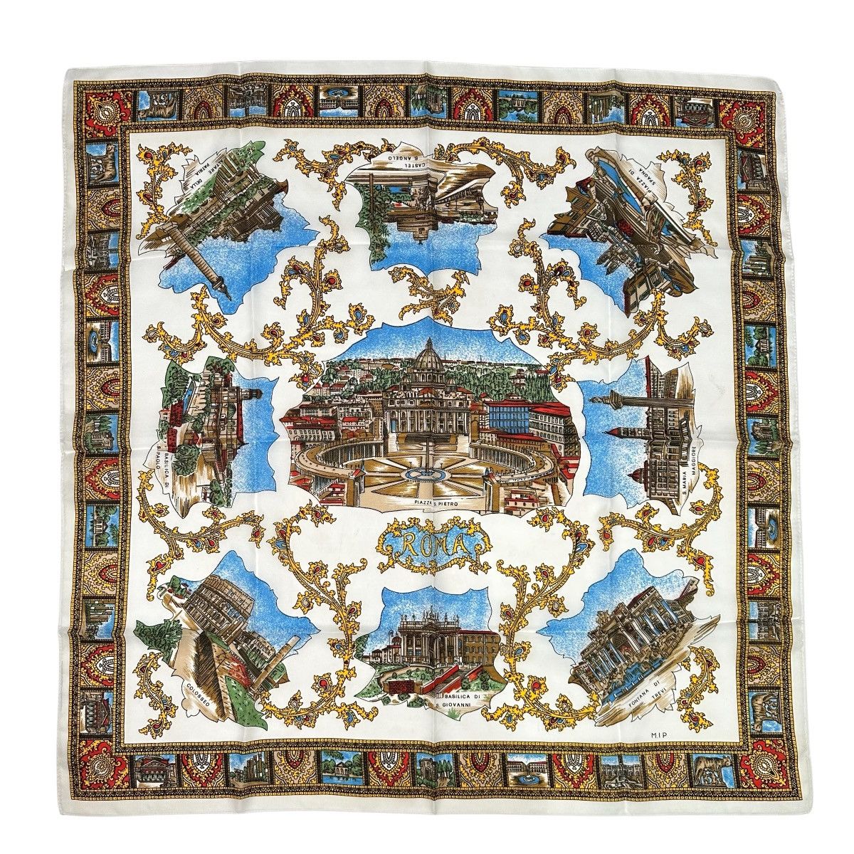 Vintage ROMA Vintage Souvenir Roma Scarf Made in Italy 30x30 Size ONE SIZE - 1 Thumbnail