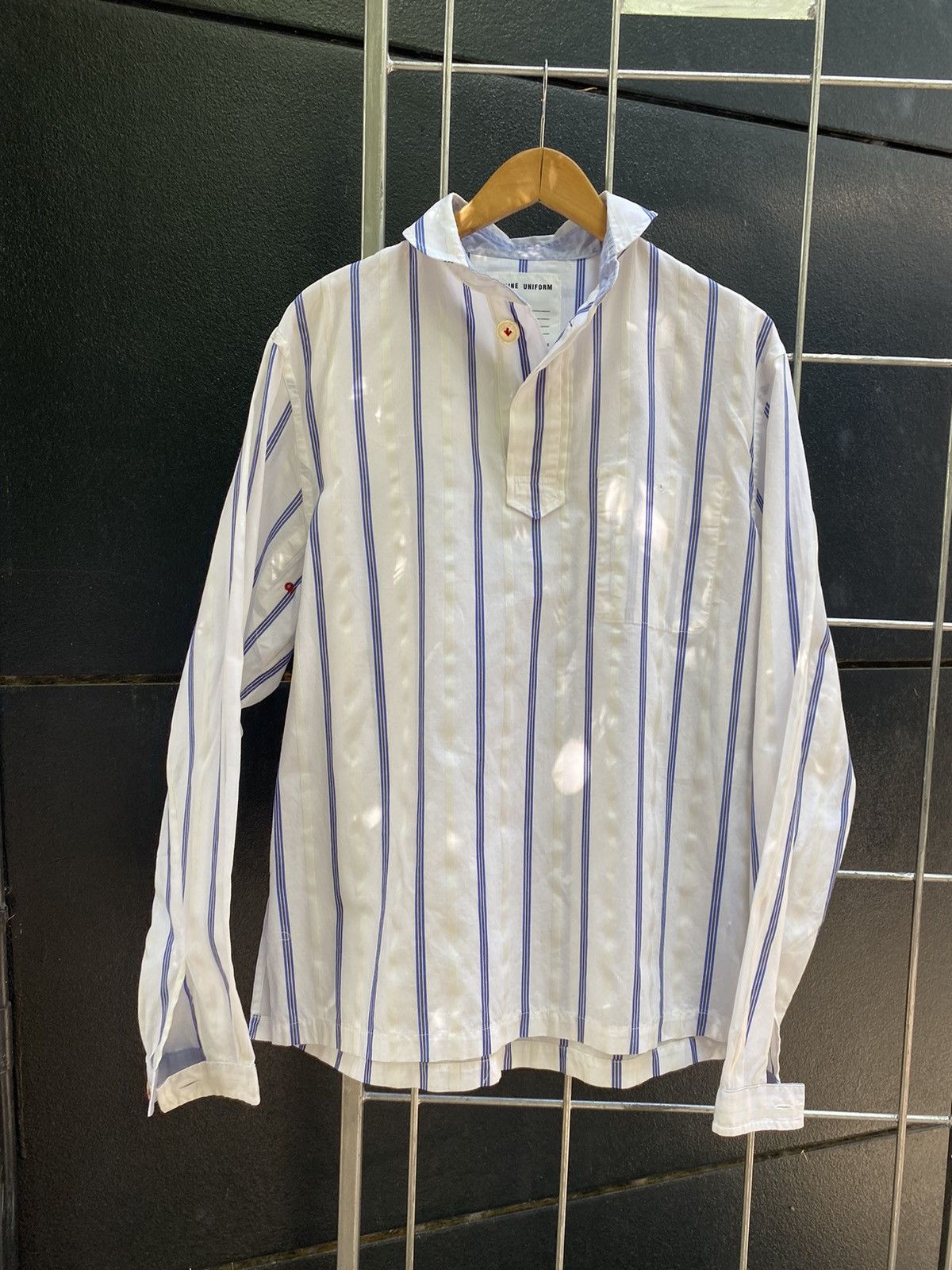 image of Natic Marine Uniform Japan Marine Uniform Stripes Polo Shirt in White, Men's (Size Large)