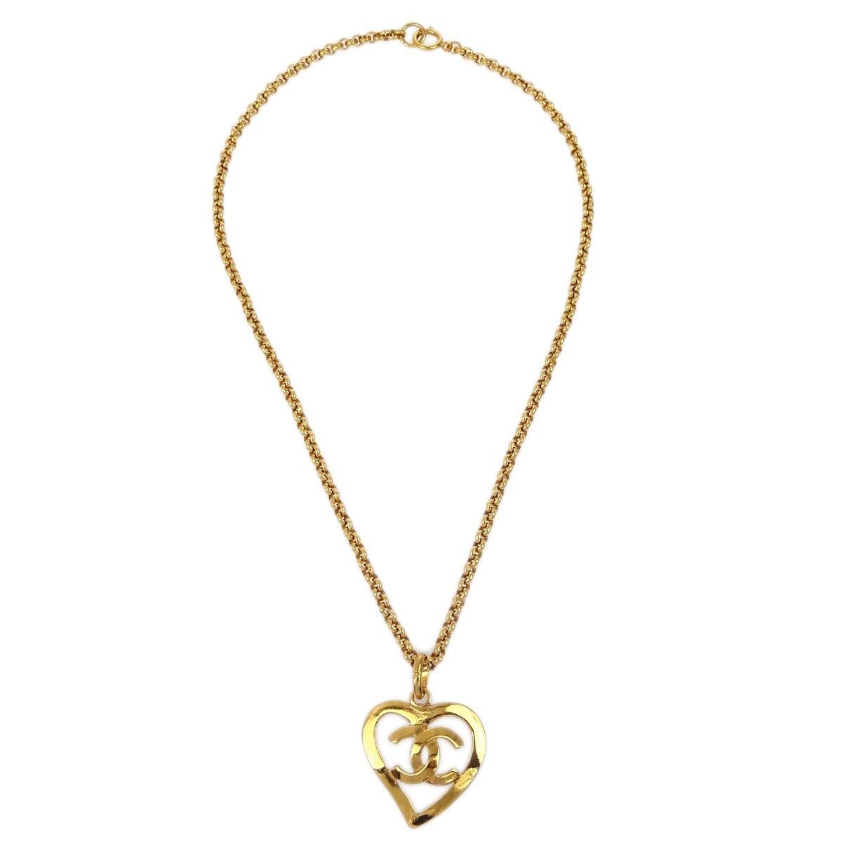 Chanel Chanel CC Heart Pendant Necklace Metal Size ONE SIZE - 1 Thumbnail