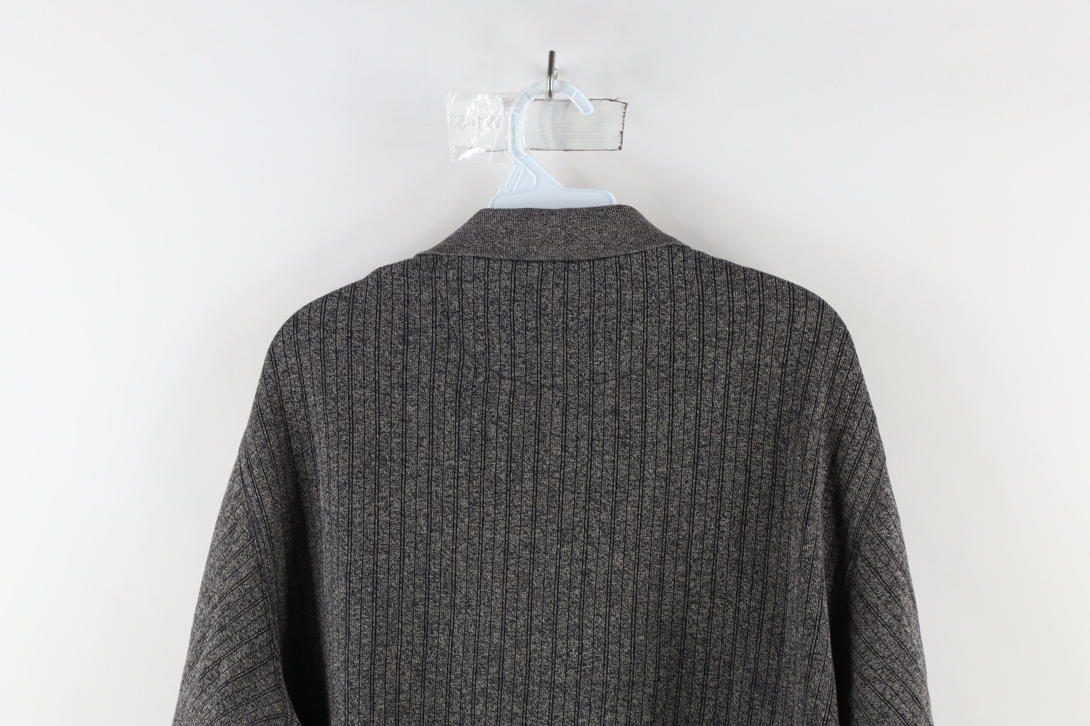 Vintage Vintage 90s Streetwear Ribbed Knit Long Sleeve Polo Shirt Size US M / EU 48-50 / 2 - 15 Thumbnail