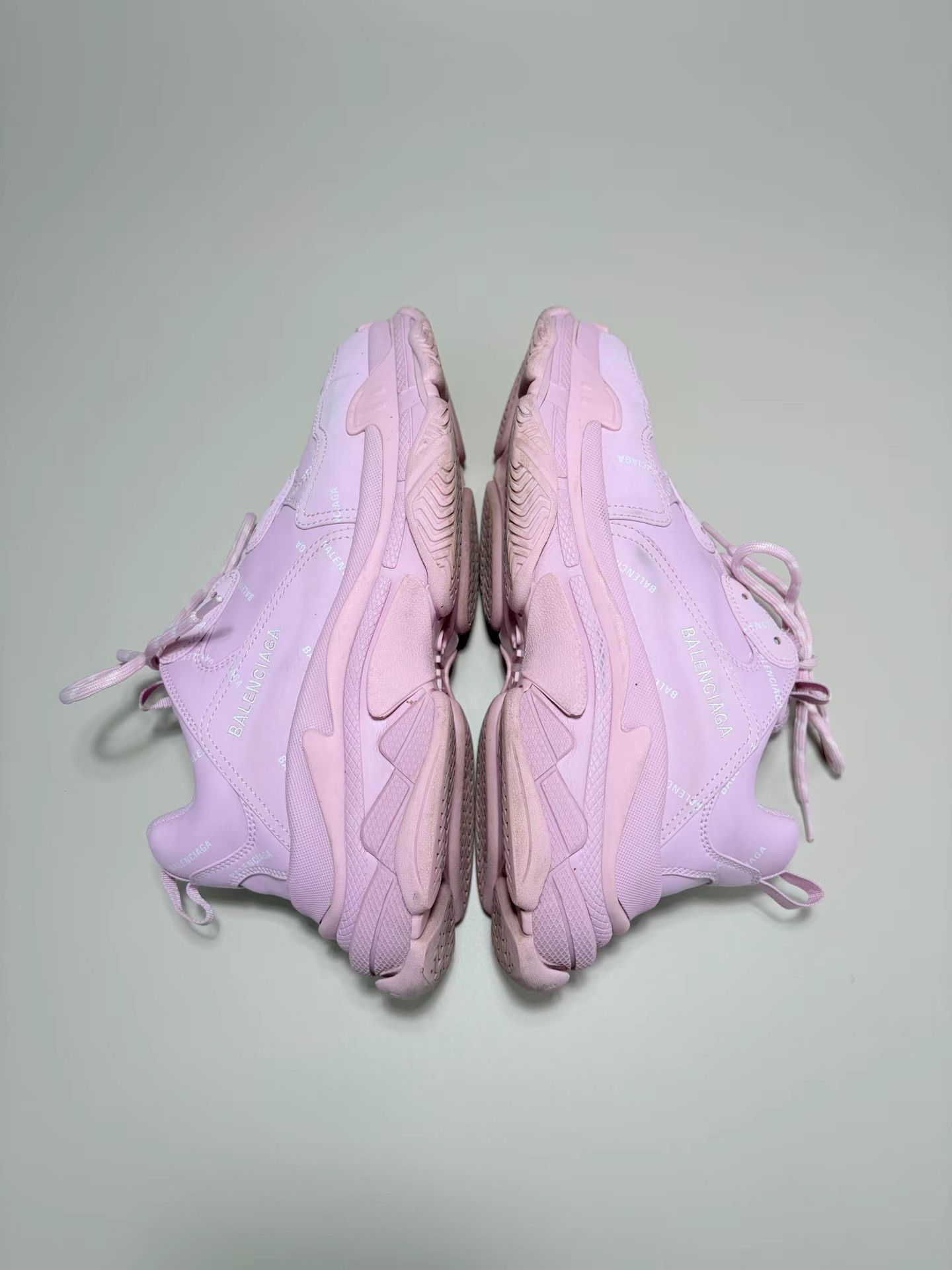 Balenciaga BALENCIAGA TRIPLE S Pink Logo Print Dad Sneakers K1 Size US 10 / EU 43 - 5 Thumbnail