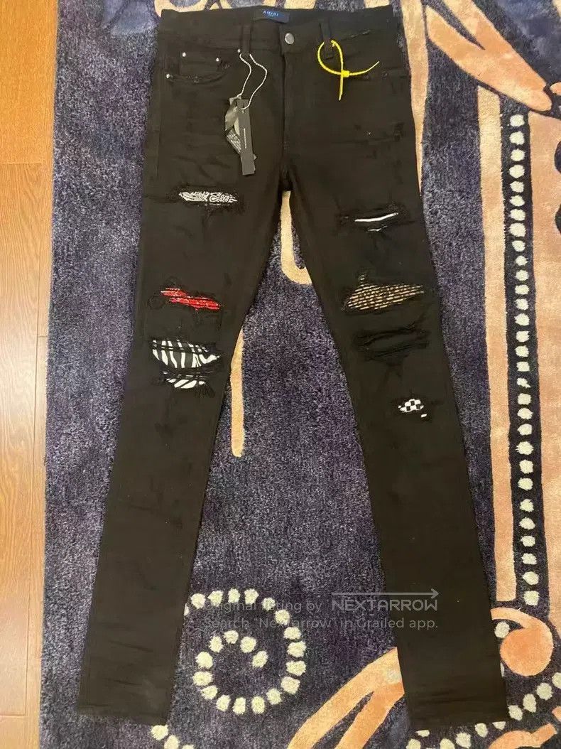 Amiri Amiri Classic Seasonal Multi-Element Patchwork Black Jeans Size US 32 / EU 48 - 1 Thumbnail