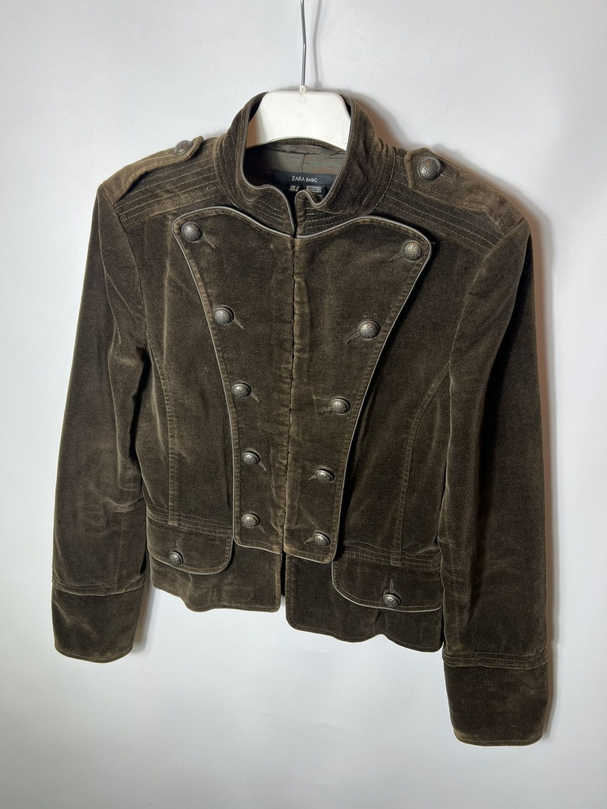 Zara Vintage streetwear Zara Military Napoleon Corduroy Jacket Size M / US 6-8 / IT 42-44 - 2 Thumbnail