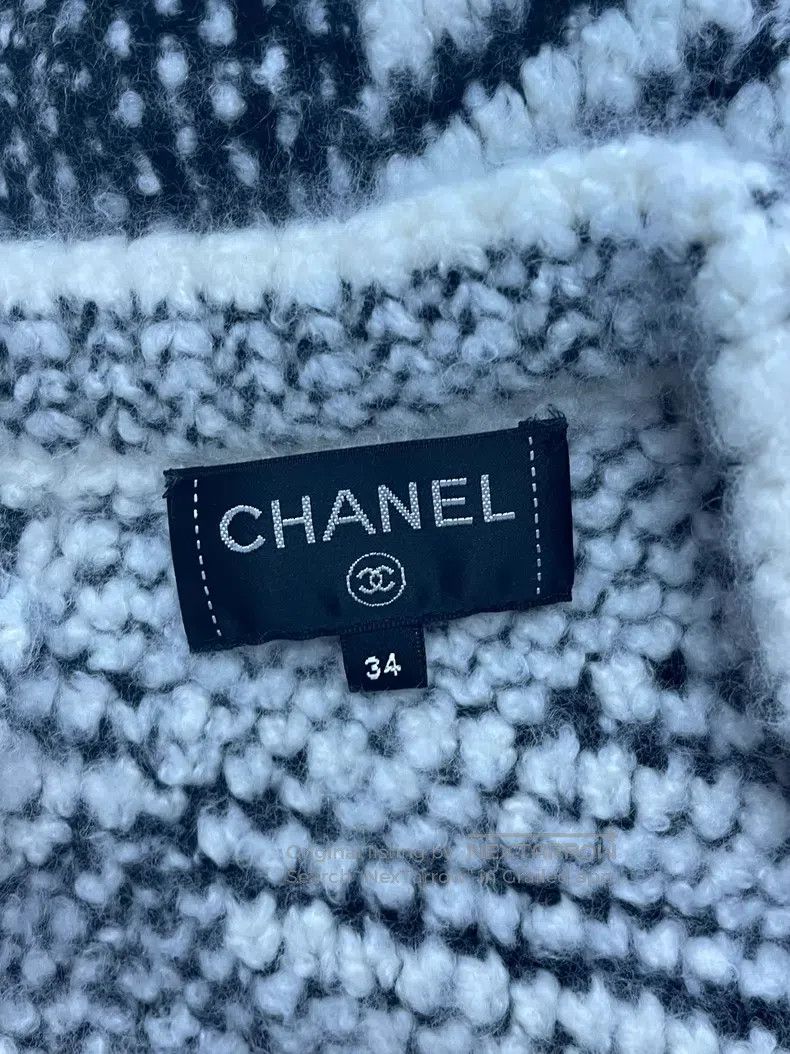 Chanel Chanel Black and white plaid cashmere knitted cardigan jac Size XXS / US 00 / IT 34 - 3 Thumbnail