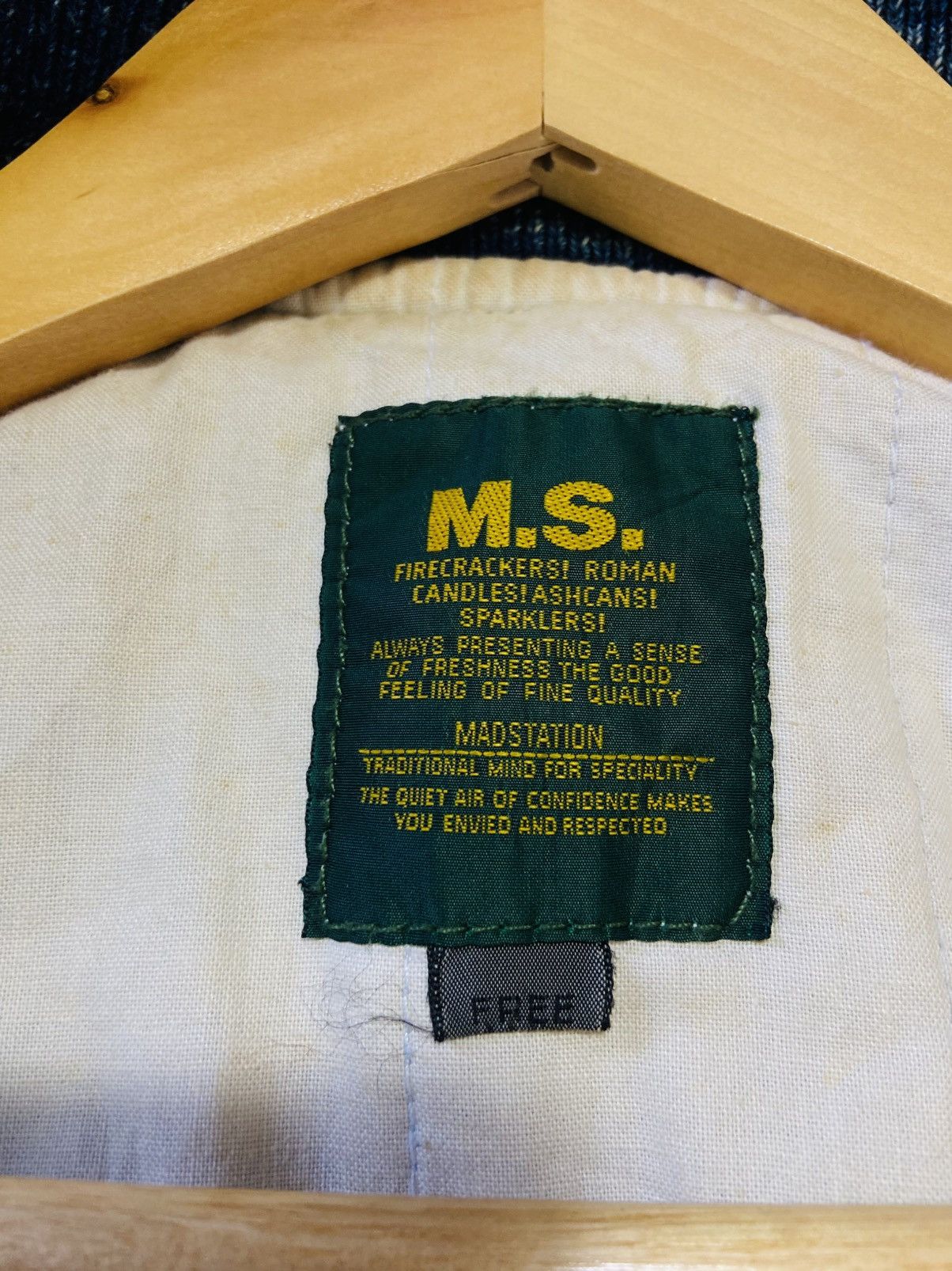 Jean Vintage Mad Station Denim Bomber Jacket Size US L / EU 52-54 / 3 - 11 Thumbnail