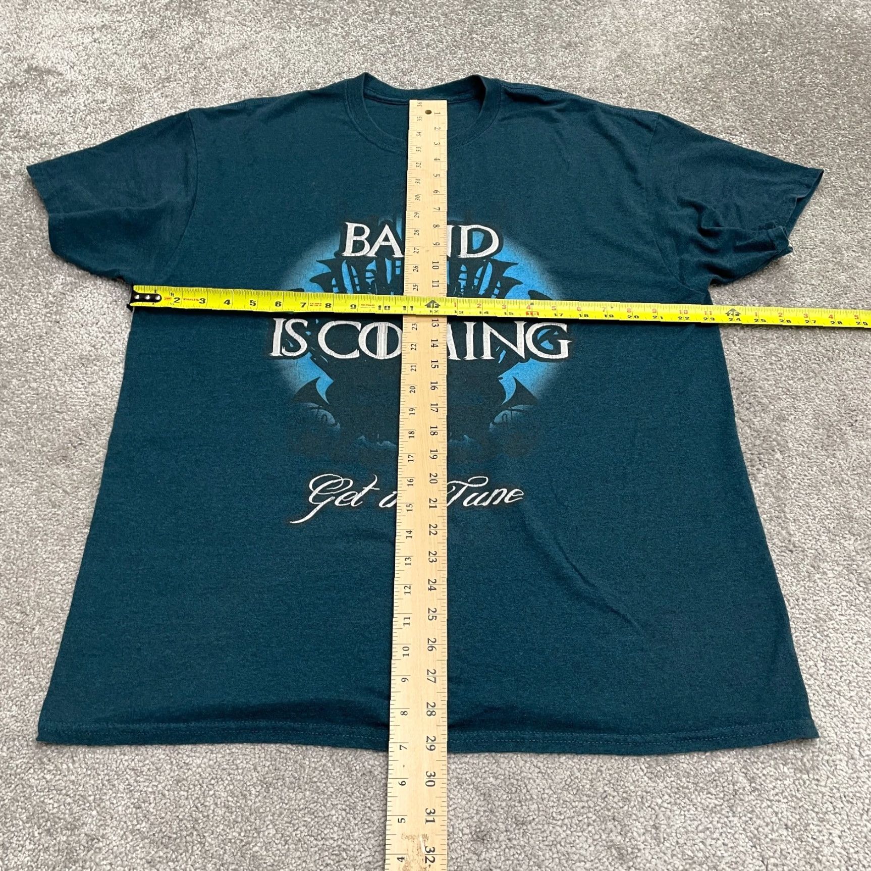 Altea Unbranded Graphic T-Shirt Mens XL Teal Green Crew Neck Short Sleeve Band Tee Top Size US XL / EU 56 / 4 - 4 Thumbnail