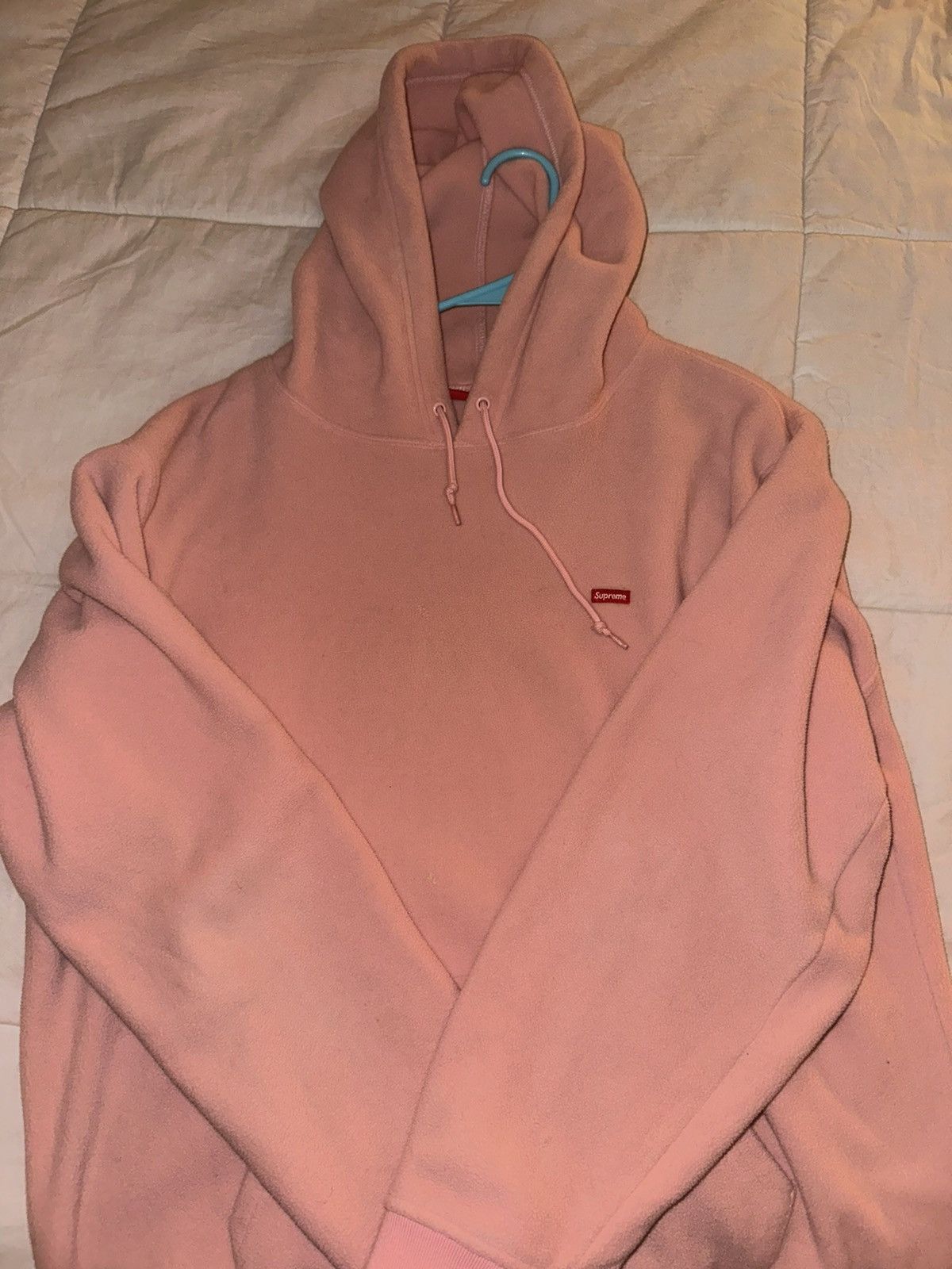 image of Supreme Polartec Hooded Sweatshirt in Pink, Men's (Size XL)