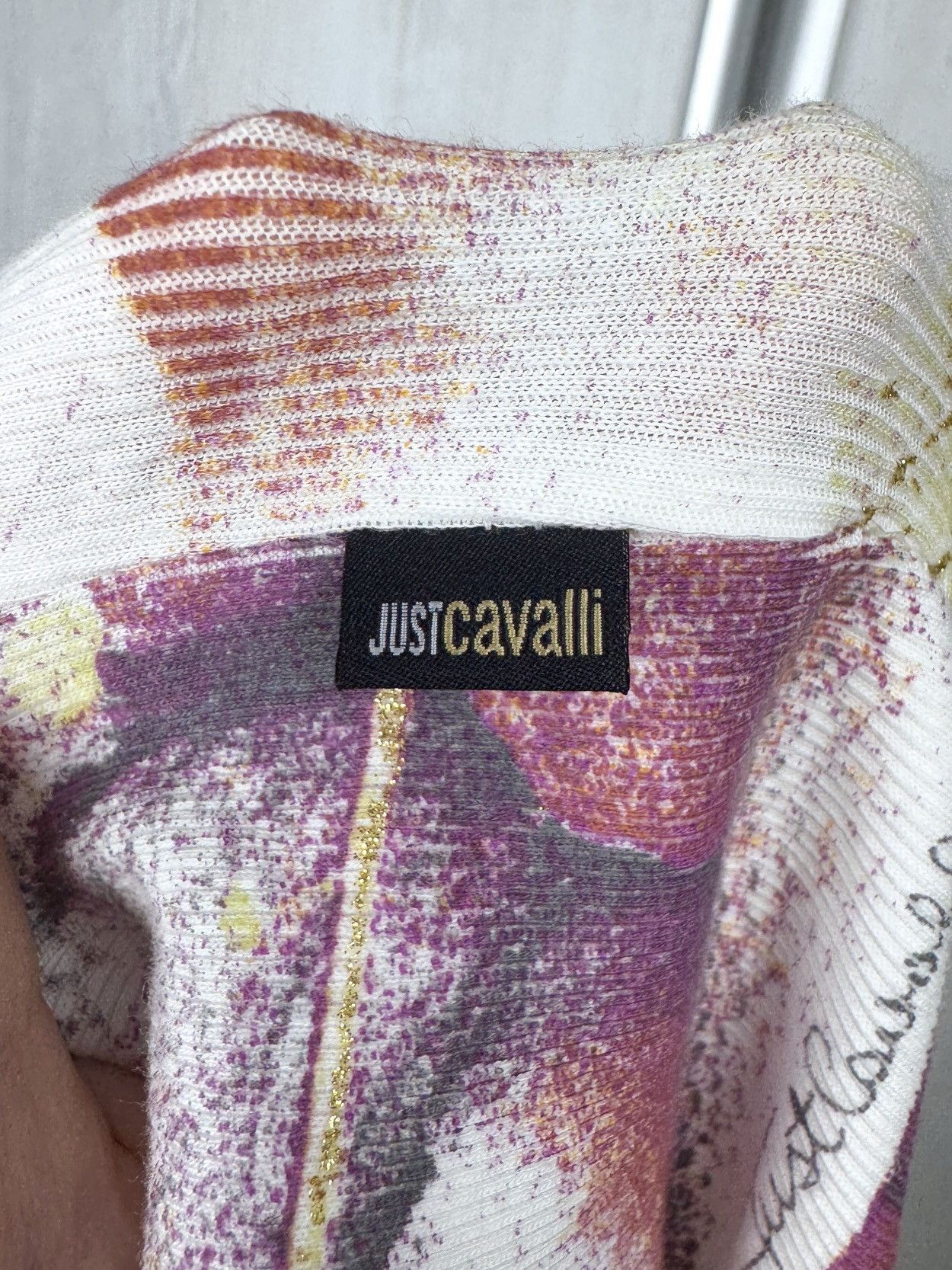 Just Cavalli Just Cavalli Floral Flower cowl neck sweater long sleeve Size S / US 4 / IT 40 - 8 Thumbnail