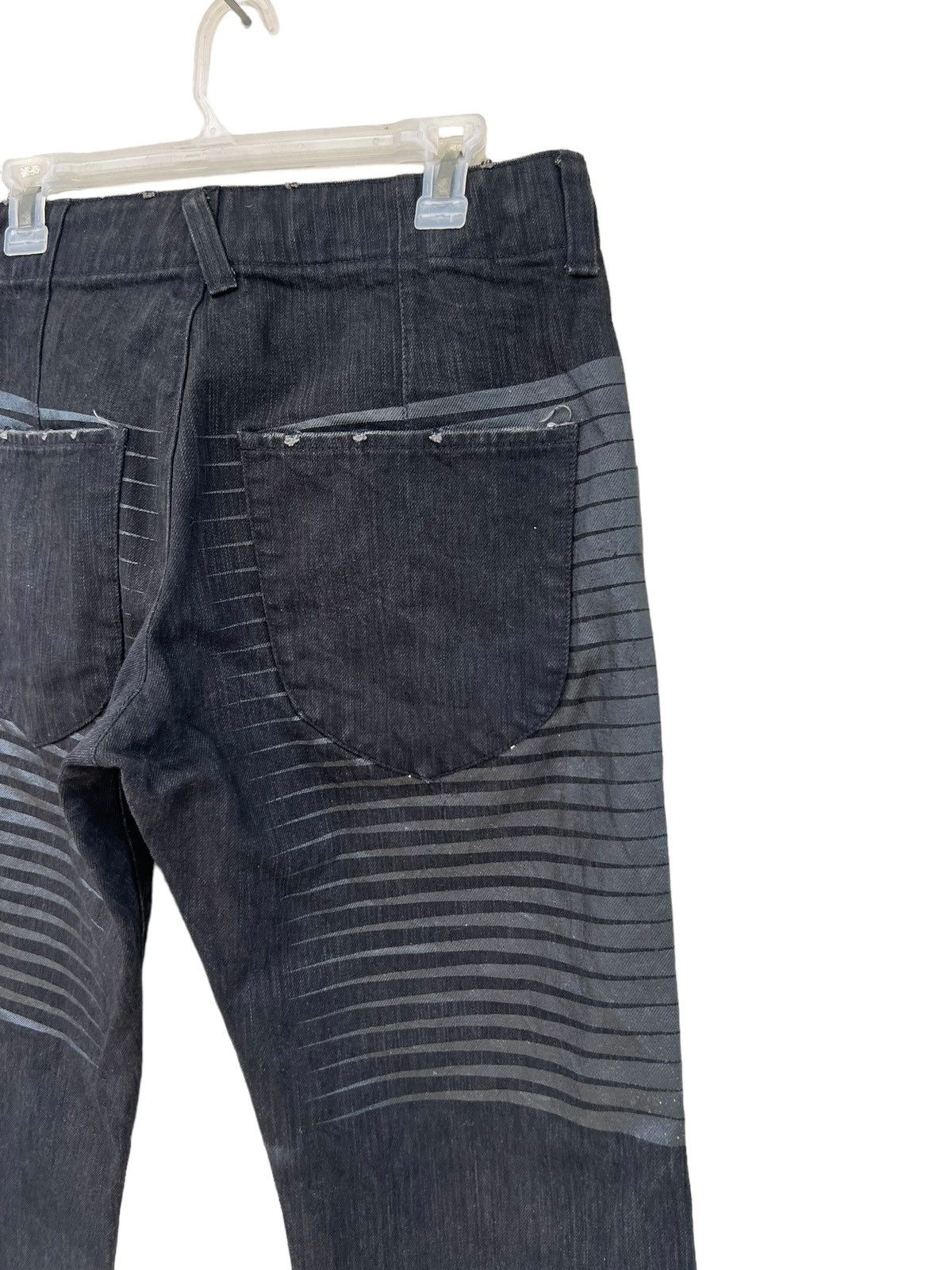 Vintage LUZ Life Under Zen Japan Stripe Distress Denim Jeans Size US 31 - 15 Thumbnail