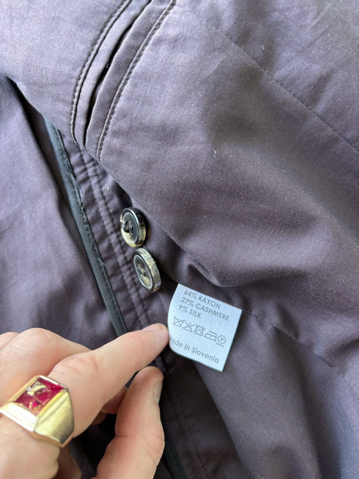 Designer × Dries Van Noten Dries Van Noten Blazer Shop Coat Chore Jacket Cashmere Silk Size 48S - 11 Thumbnail