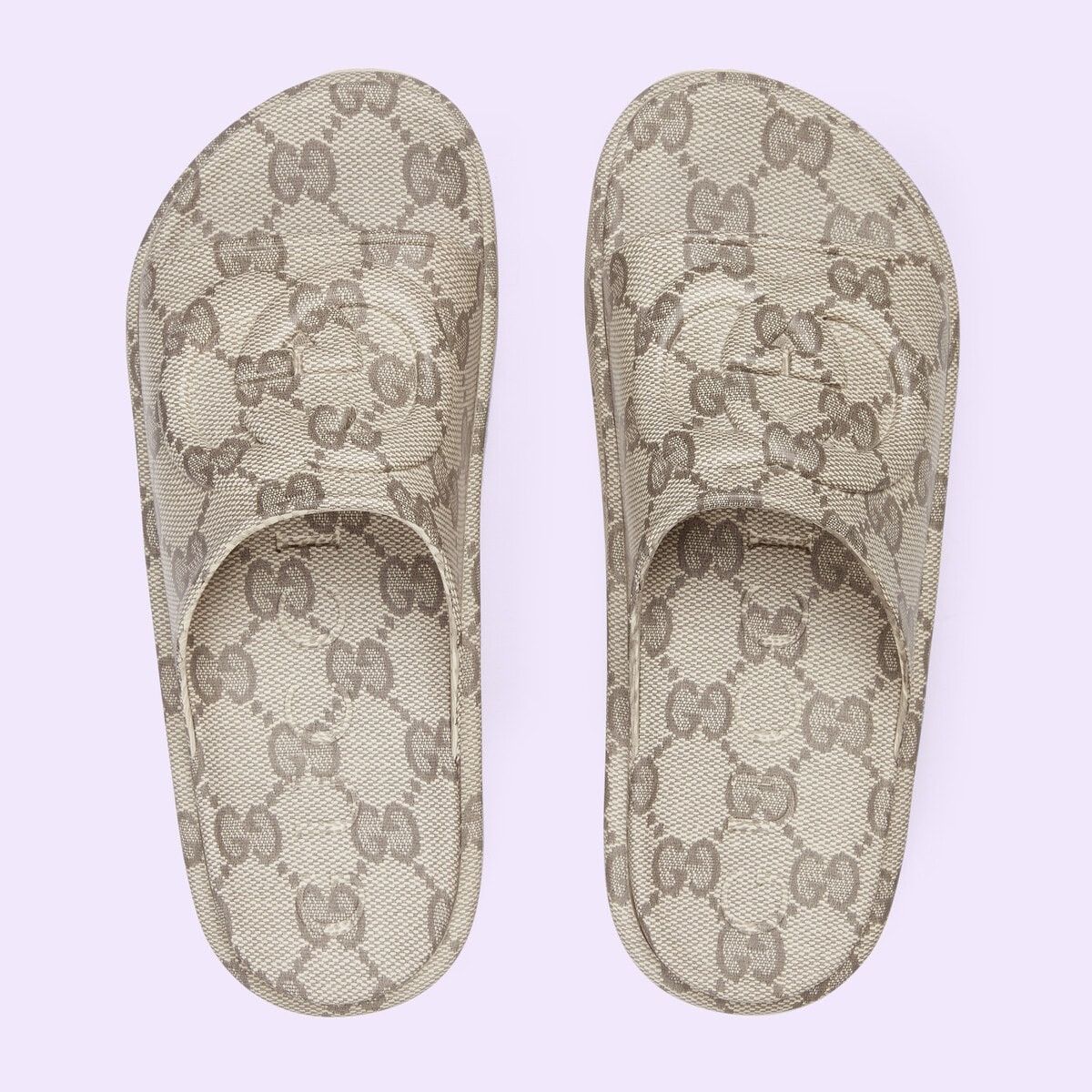 Gucci o1s1wg110125 Slide Sandal with Interlocking G in Beige Size US 6.5 / EU 39-40 - 4 Thumbnail