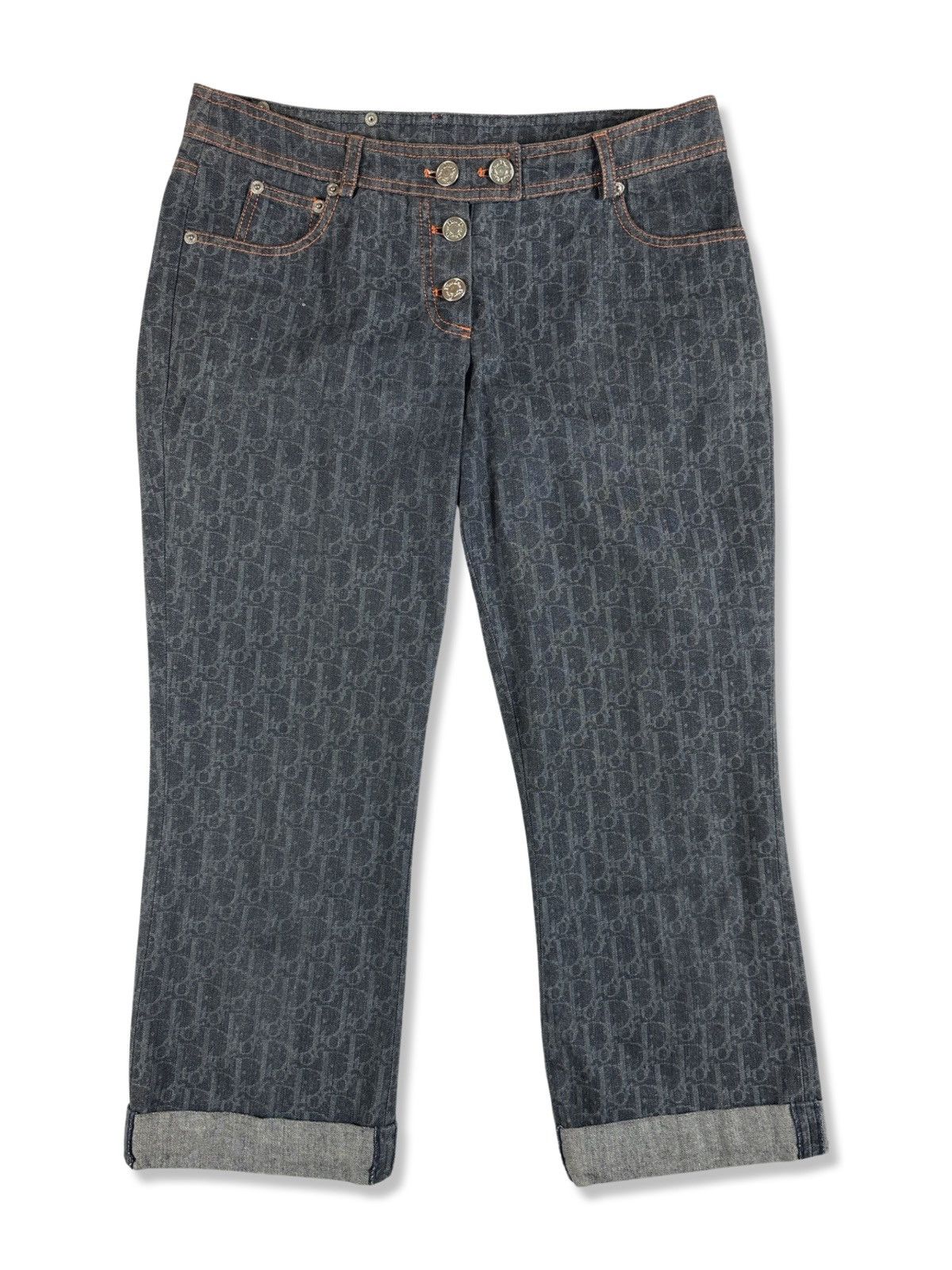 image of Dior Vintage Monogram Jeans in Blue, Women's (Size 28)