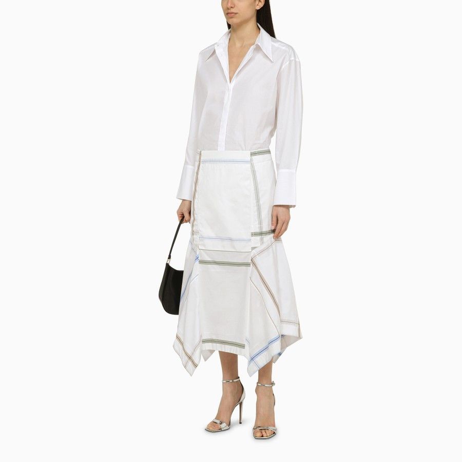 Bottega Veneta o1d2blof0824 Midi Skirt in White Size 28" / US 6 / IT 42 - 2 Thumbnail