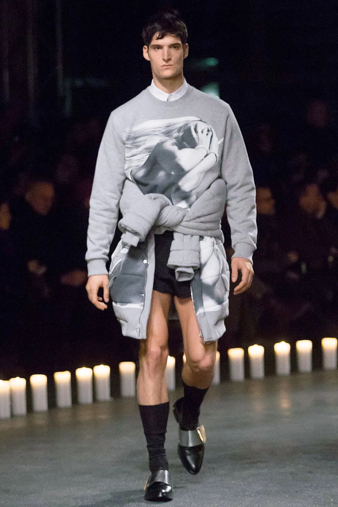 Givenchy Grey Bondage Girl Padded Bomber Jacket Size US XS / EU 42 / 0 - 2 Thumbnail