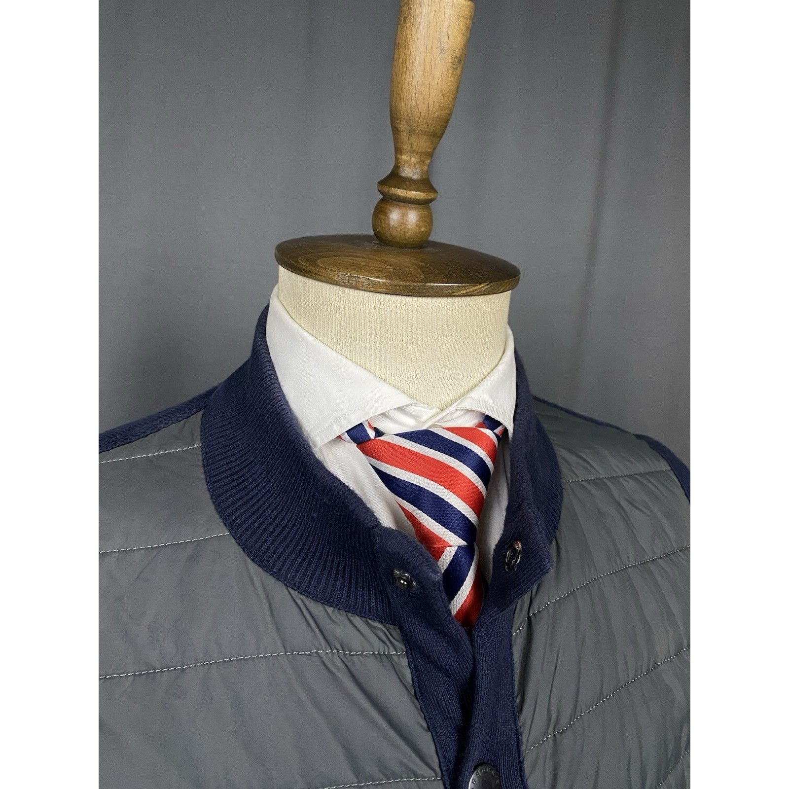 Barbour Barbour Men's Gray Blue Quilted Vest Gilet Size 2XL Size US XXL / EU 58 / 5 - 5 Thumbnail