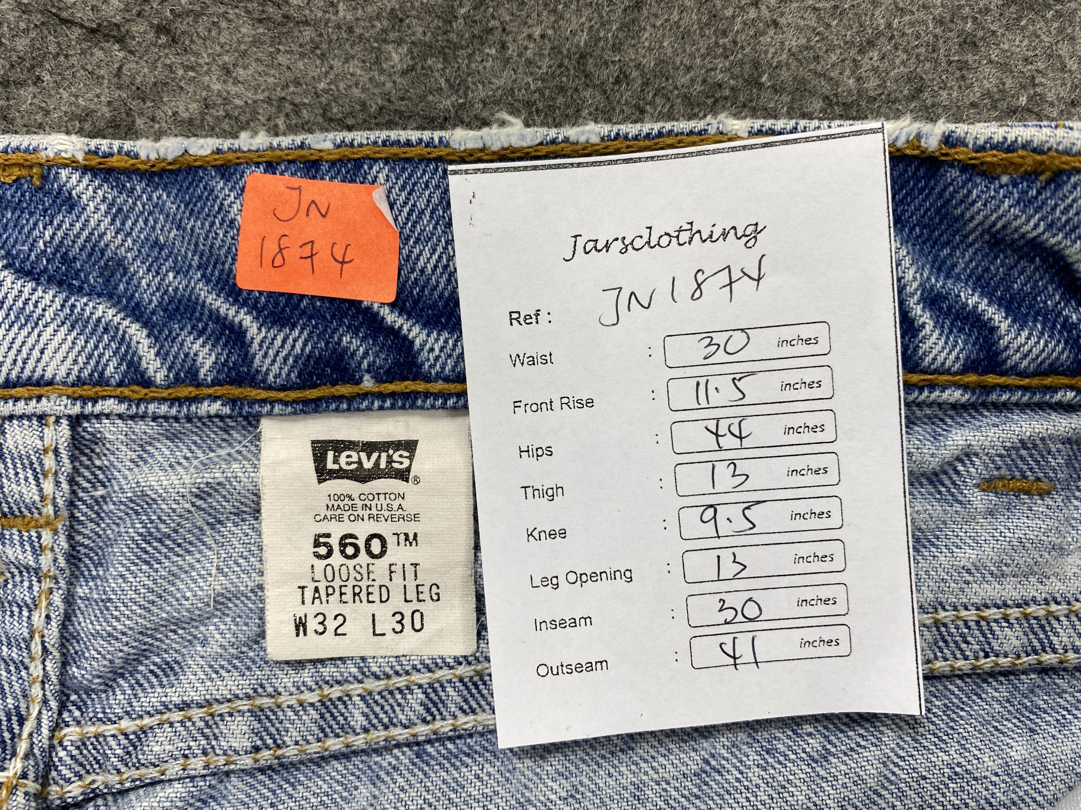 Japanese Brand 90's Light Blue Wash Vintage Levi's 560 USA 30x30 -JN1874 Size US 30 / EU 46 - 8 Thumbnail
