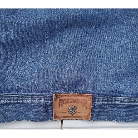 Rocawear Vintage Rocawear Denim Trucker Jacket 90s Leather Patch Size US XXL / EU 58 / 5 - 8 Thumbnail
