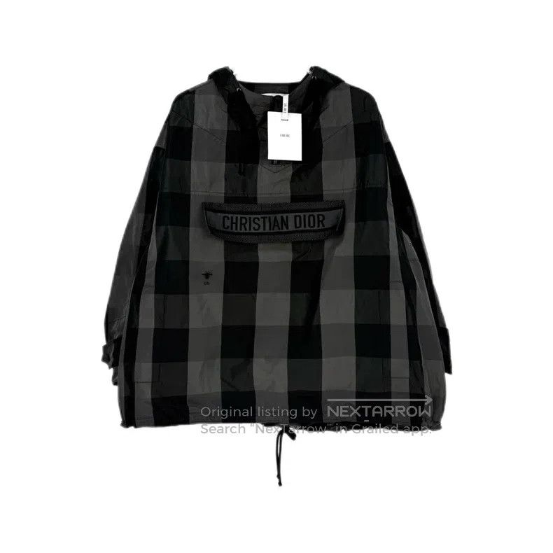 Dior Dior Black and grey plaid embroidered bee nylon jacket Size XS / US 0-2 / IT 36-38 - 1 Thumbnail
