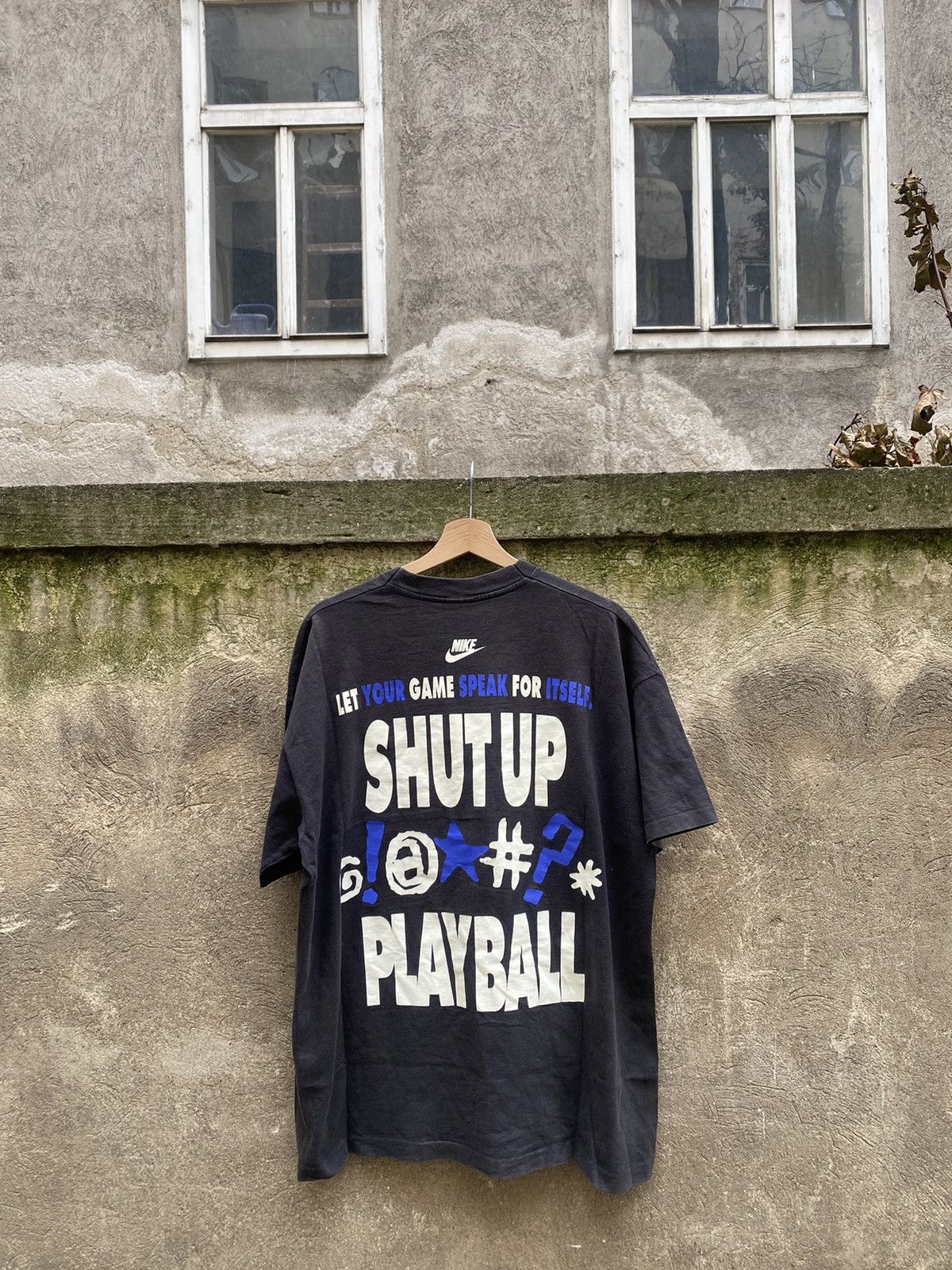 Nike × Vintage Vintage Nike Shut Up Playball Single Stitch Tee Size US L / EU 52-54 / 3 - 2 Thumbnail
