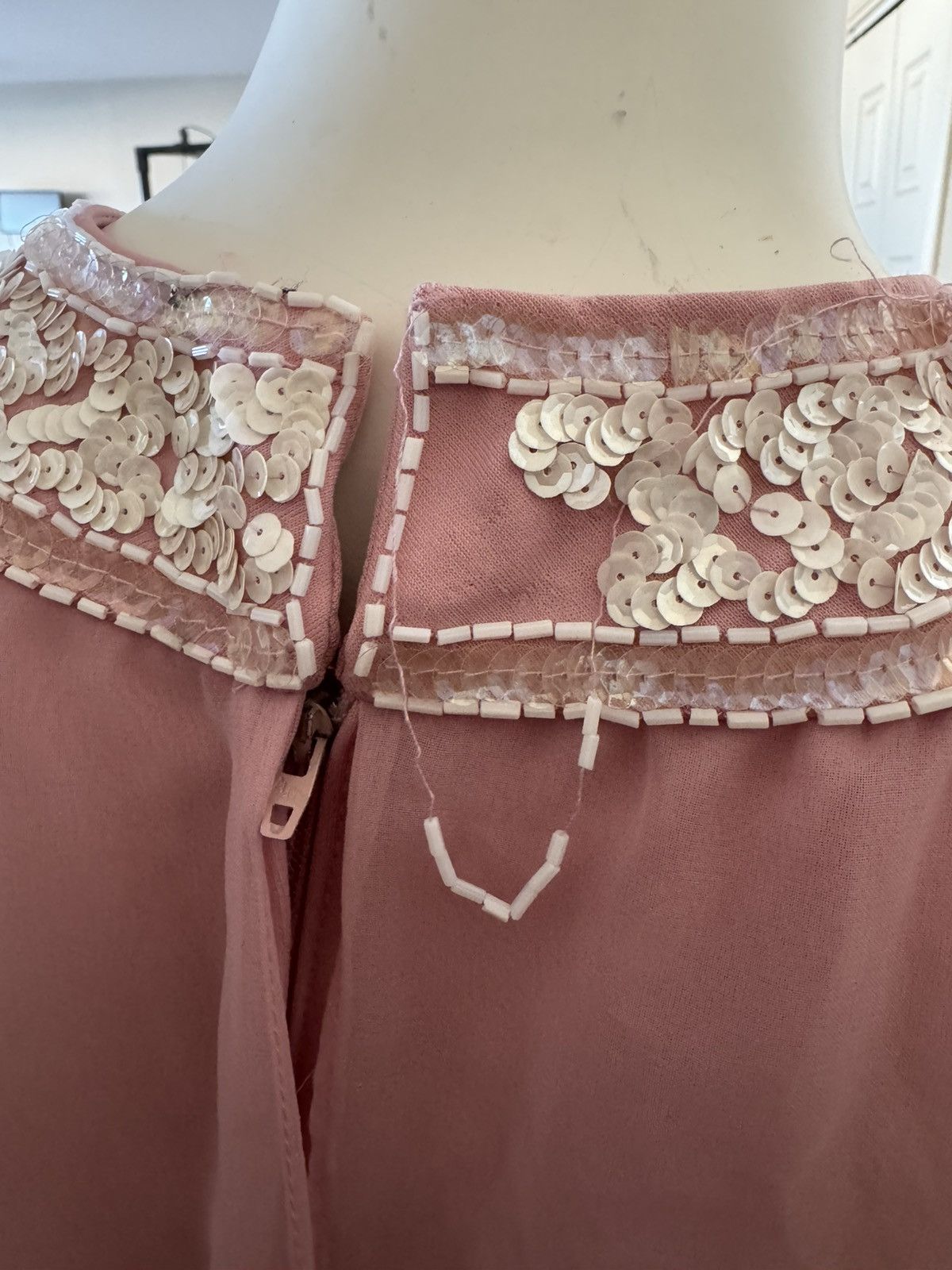 Vintage Vintage late 60s - 70s romantic hostess evening dress sequin Size M / US 6-8 / IT 42-44 - 7 Thumbnail