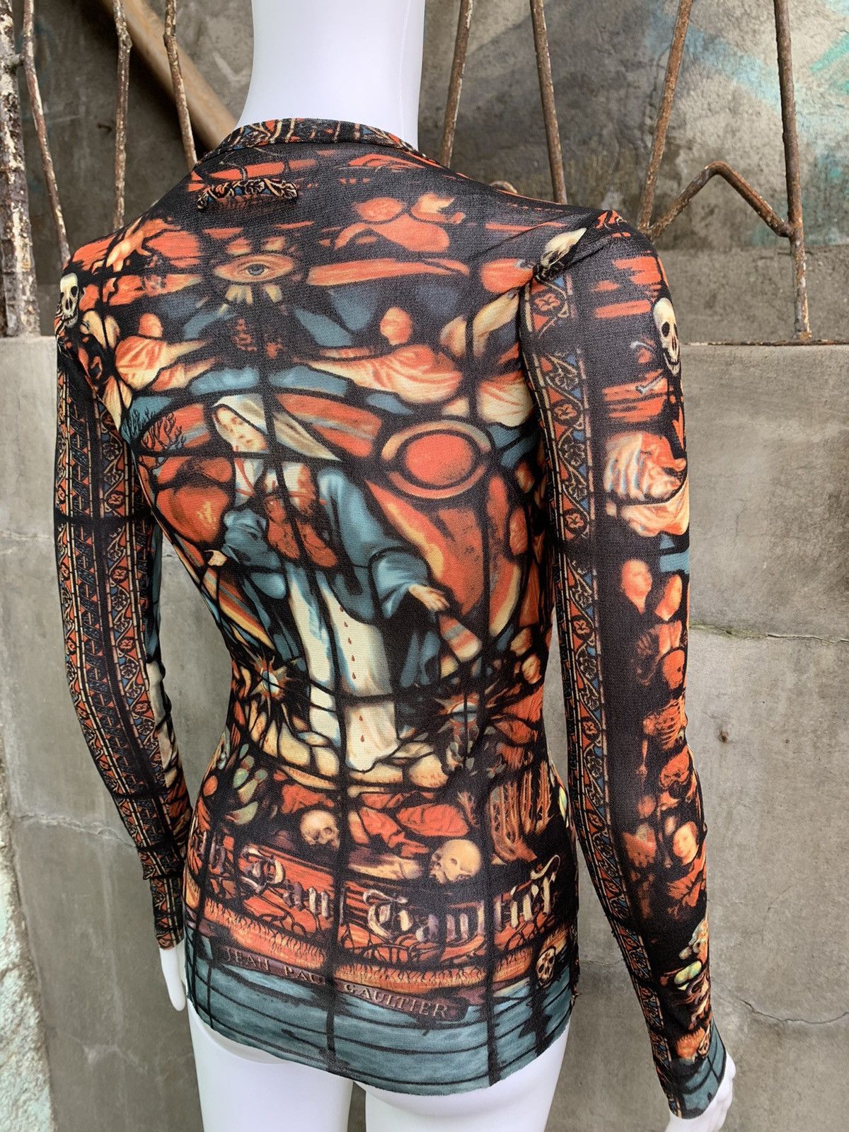 Jean Paul Gaultier AW98 Cathedral Mesh Tattoo Top Size S / US 4 / IT 40 - 5 Thumbnail