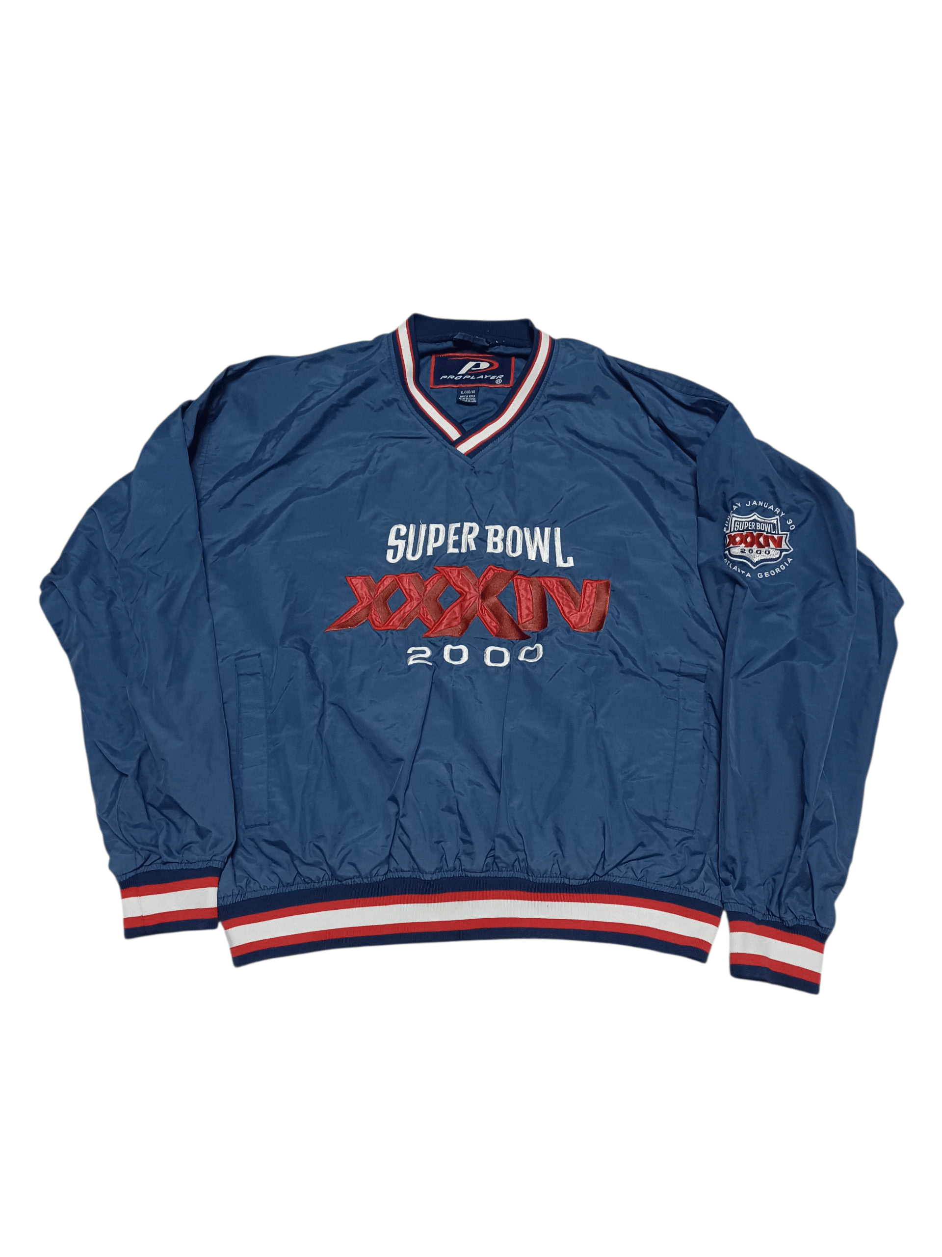 Pro Player SUPER BOWL 2000 VINTAGE NFL PRO PLAYER NYLON SWEATSHIRT Size US XL / EU 56 / 4 - 1 Thumbnail