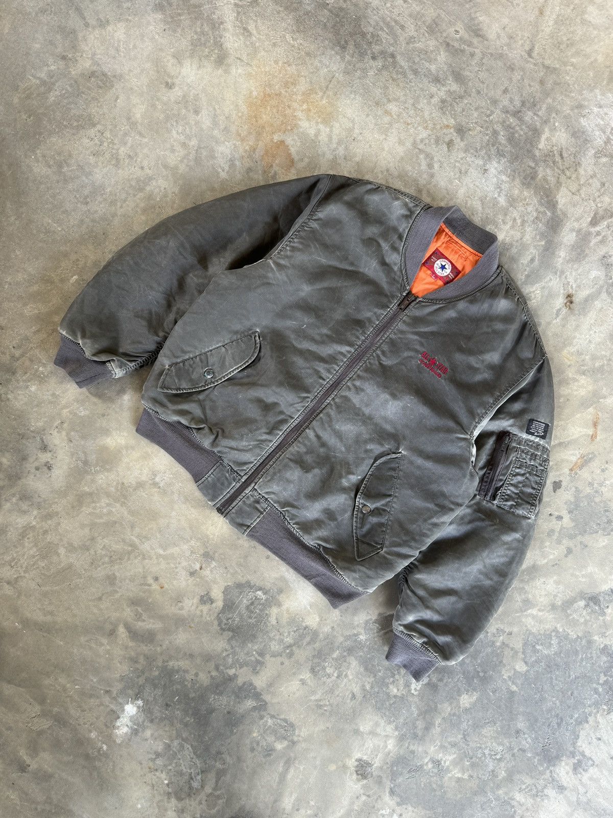 Converse Vintage Faded MA-1 Flight Jacket Size US L / EU 52-54 / 3 - 3 Thumbnail