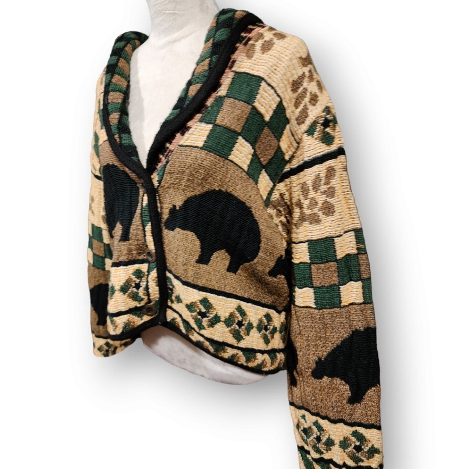 Vintage Vintage Sugar Weavers Cotton Woven Bear Blanket Jacket Size ONE SIZE - 2 Thumbnail