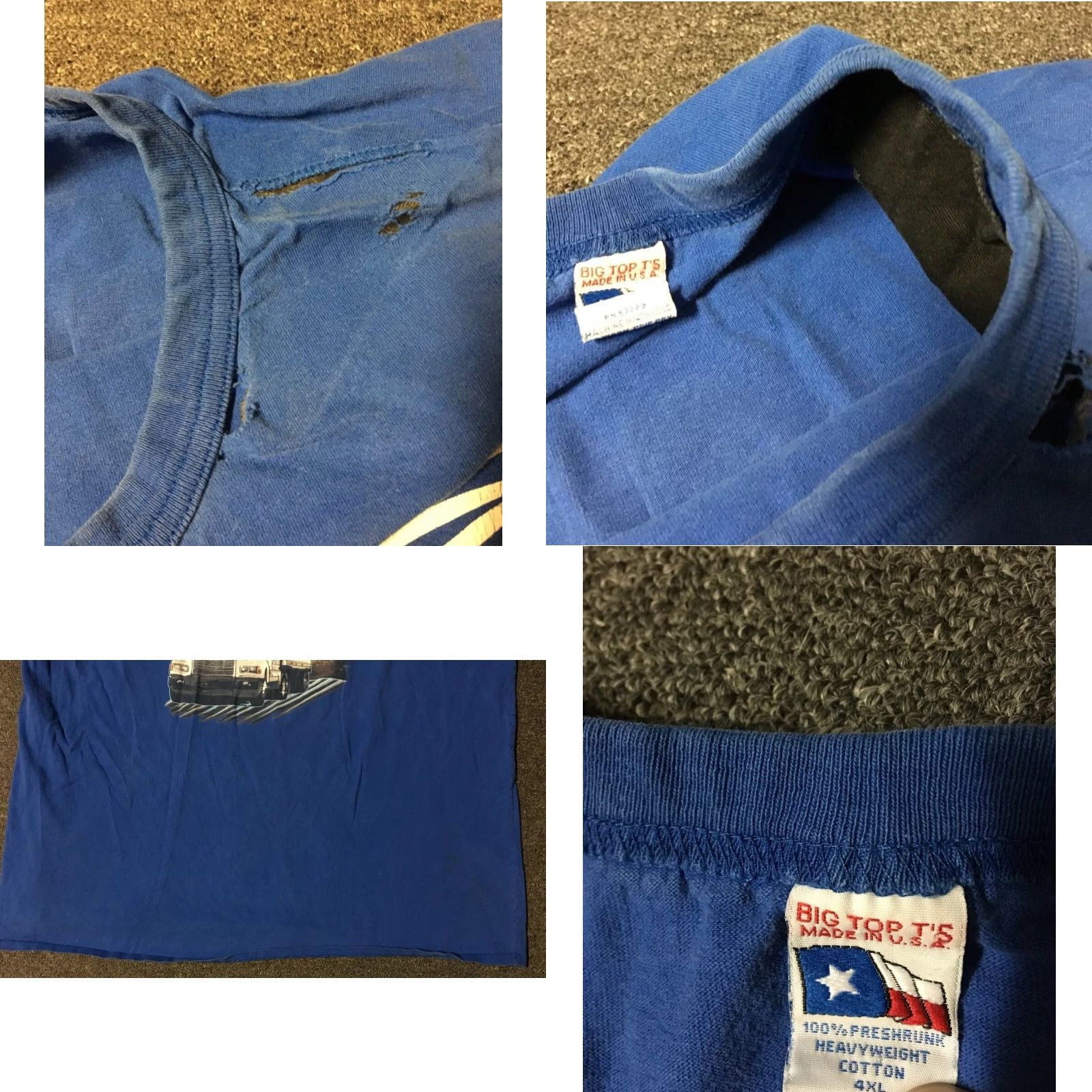 Vintage VINTAGE 90s Swift Trucker Thrashed Distressed Eagle Shirt 4XL Blue USA Punk Shirt Men 4XL Trucker Bald Eagle Vintage 90s Grunge Hip Hop Rap Tee Destr. Size US XXL / EU 58 / 5 - 8 Thumbnail
