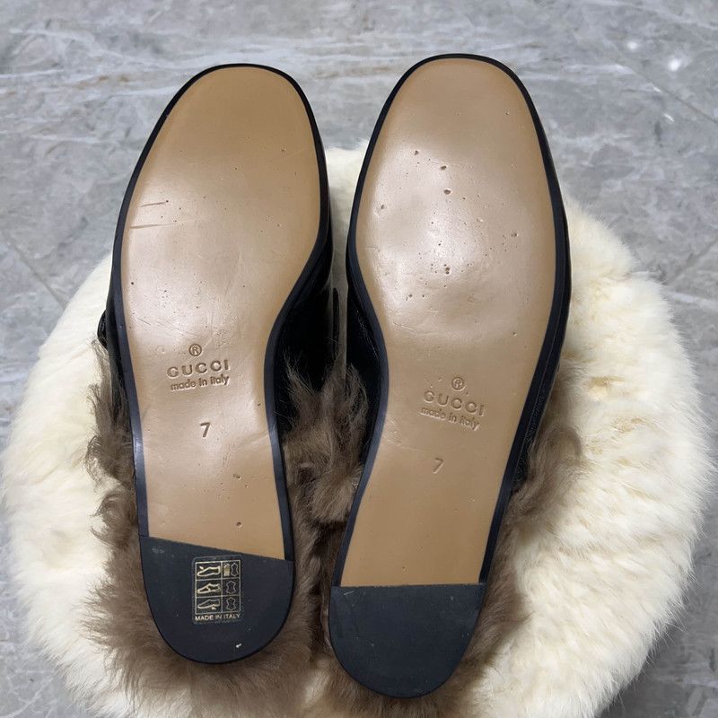 Gucci Gucci Princetown Black Fur Slide Sandals for Men - Size US 8 / EU 41 - 4 Thumbnail