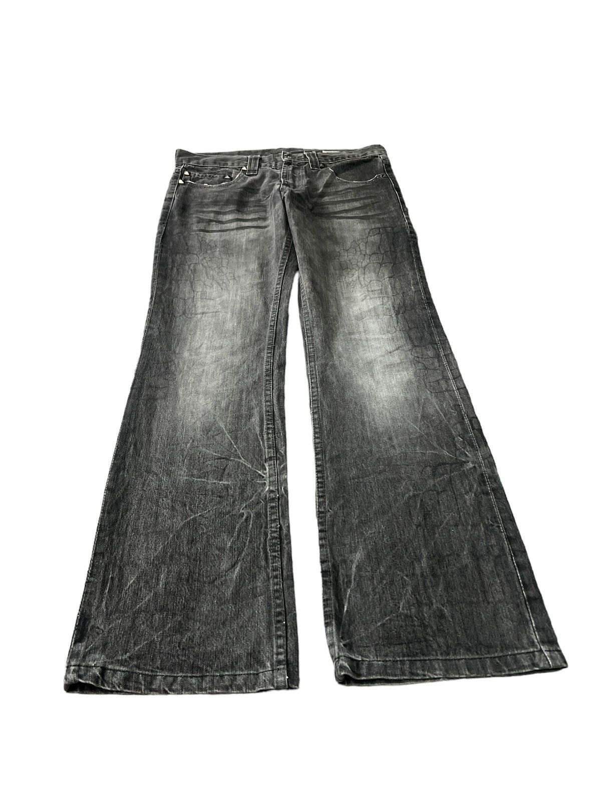 If Six Was Nine × Japanese Brand FLARED💥SEMANTIC DESING ART DISTRESSED DENIM PANT Size US 31 - 2 Thumbnail