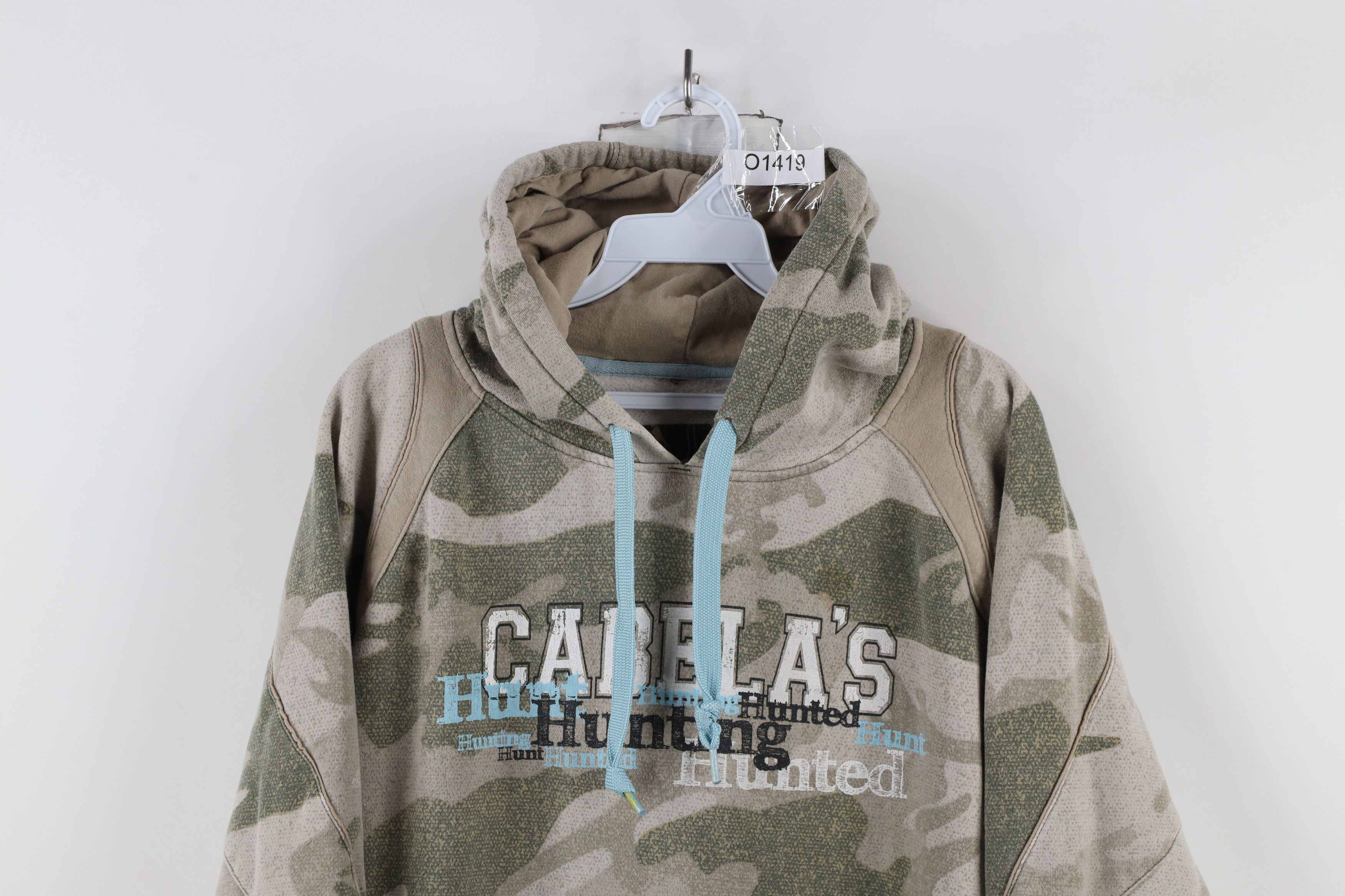 Cabelas × Vintage Vintage Y2K Cabelas Spell Out Camouflage Hoodie Sweatshirt Size XL / US 12-14 / IT 48-50 - 2 Thumbnail