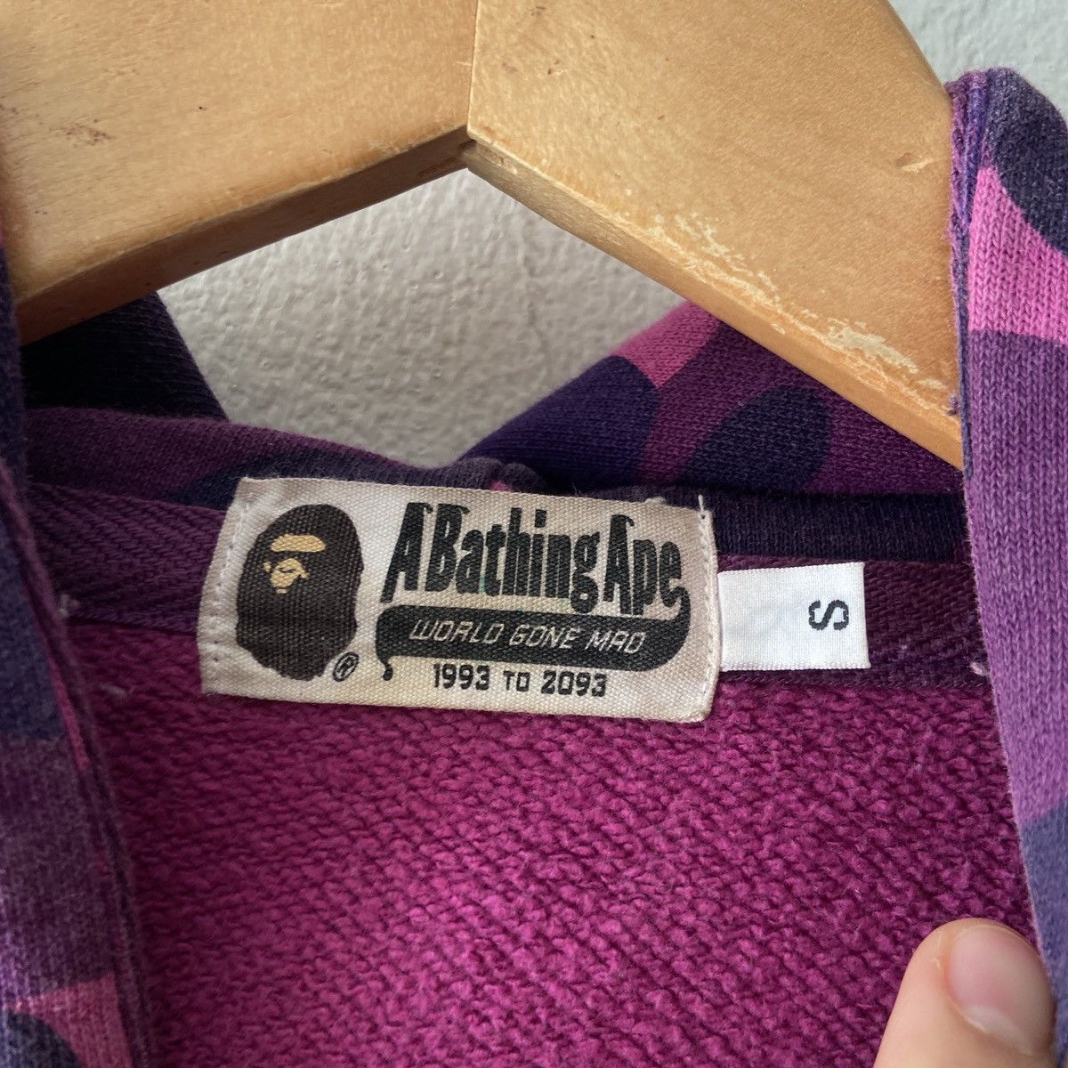 Bape Bape purple Camo spell out zip up hoodie Size US S / EU 44-46 / 1 - 7 Thumbnail