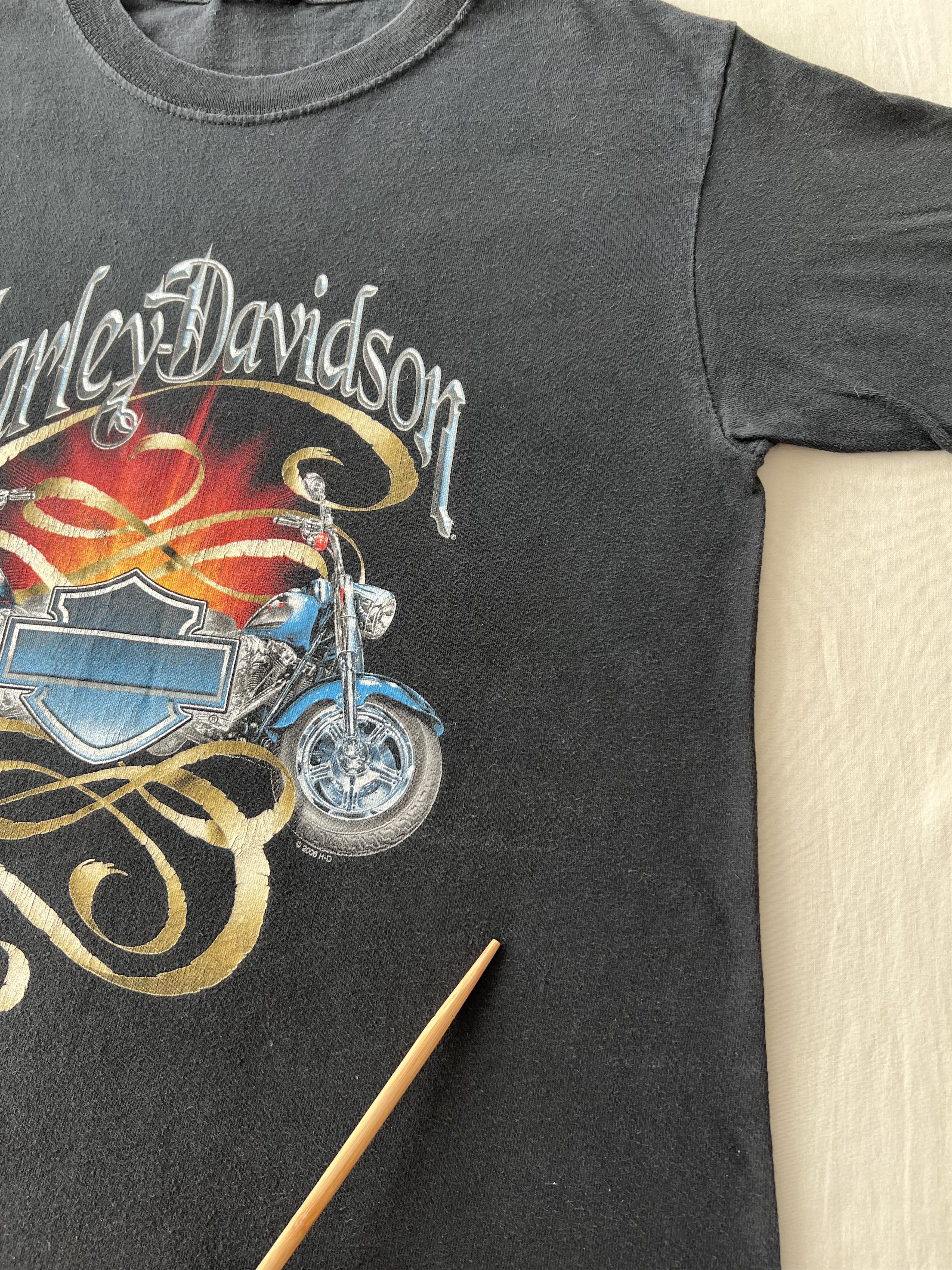 Harley Davidson Vintage 2006 Harley Davidson Motorcycle England Fire T-shirt Size US S / EU 44-46 / 1 - 9 Thumbnail